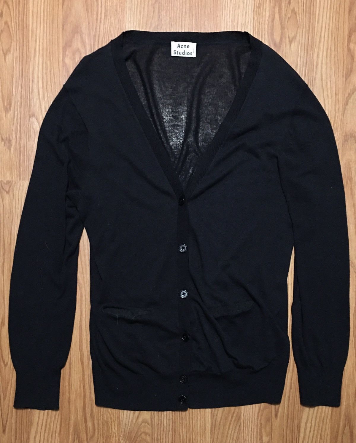 ACNE STUDIOS Cotton Black Oversize Sweater Cardigan Size M