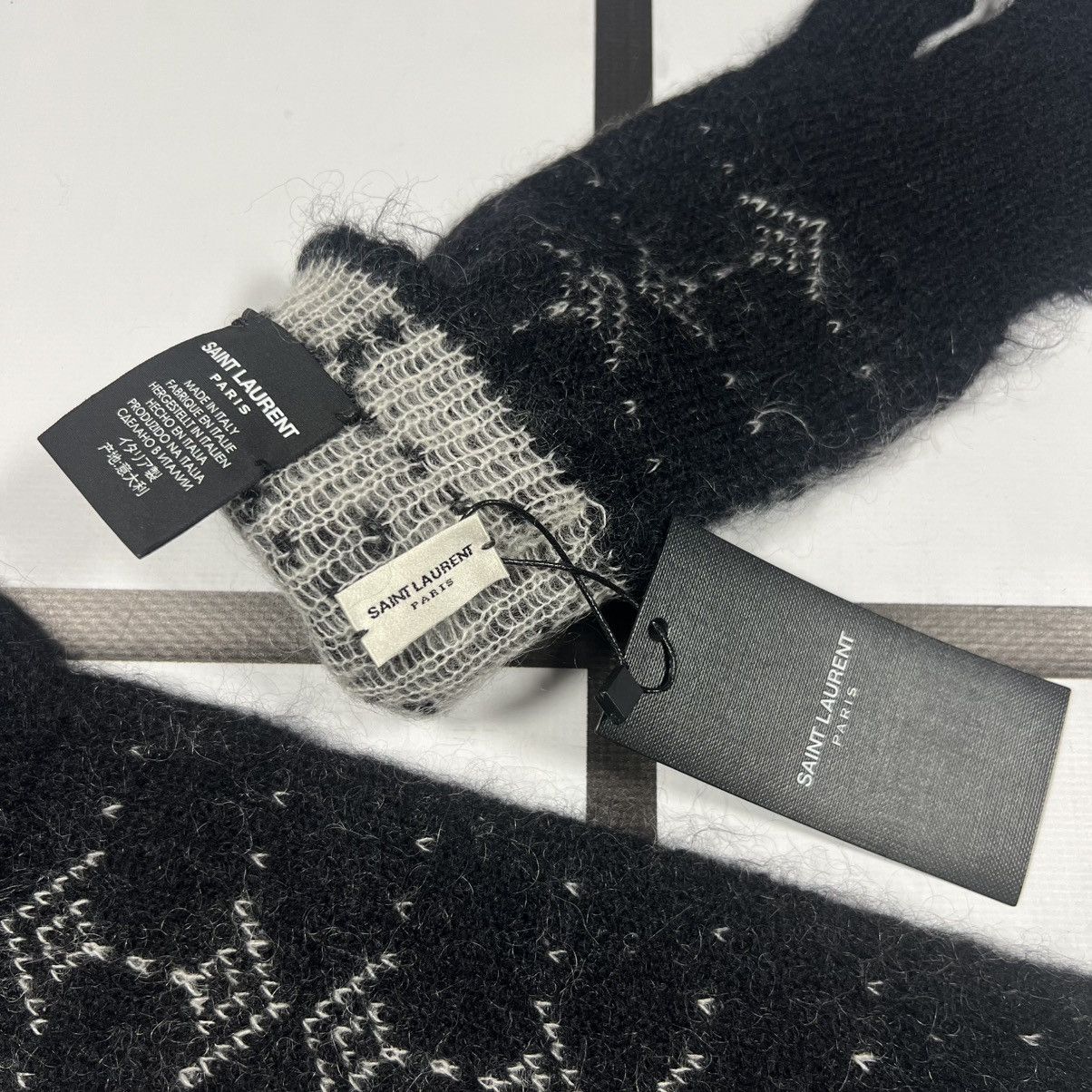 Saint Laurent Paris |[ FW19 Saint Laurent “Arrow” Mohair Mittens ]| Size ONE SIZE - 6 Thumbnail