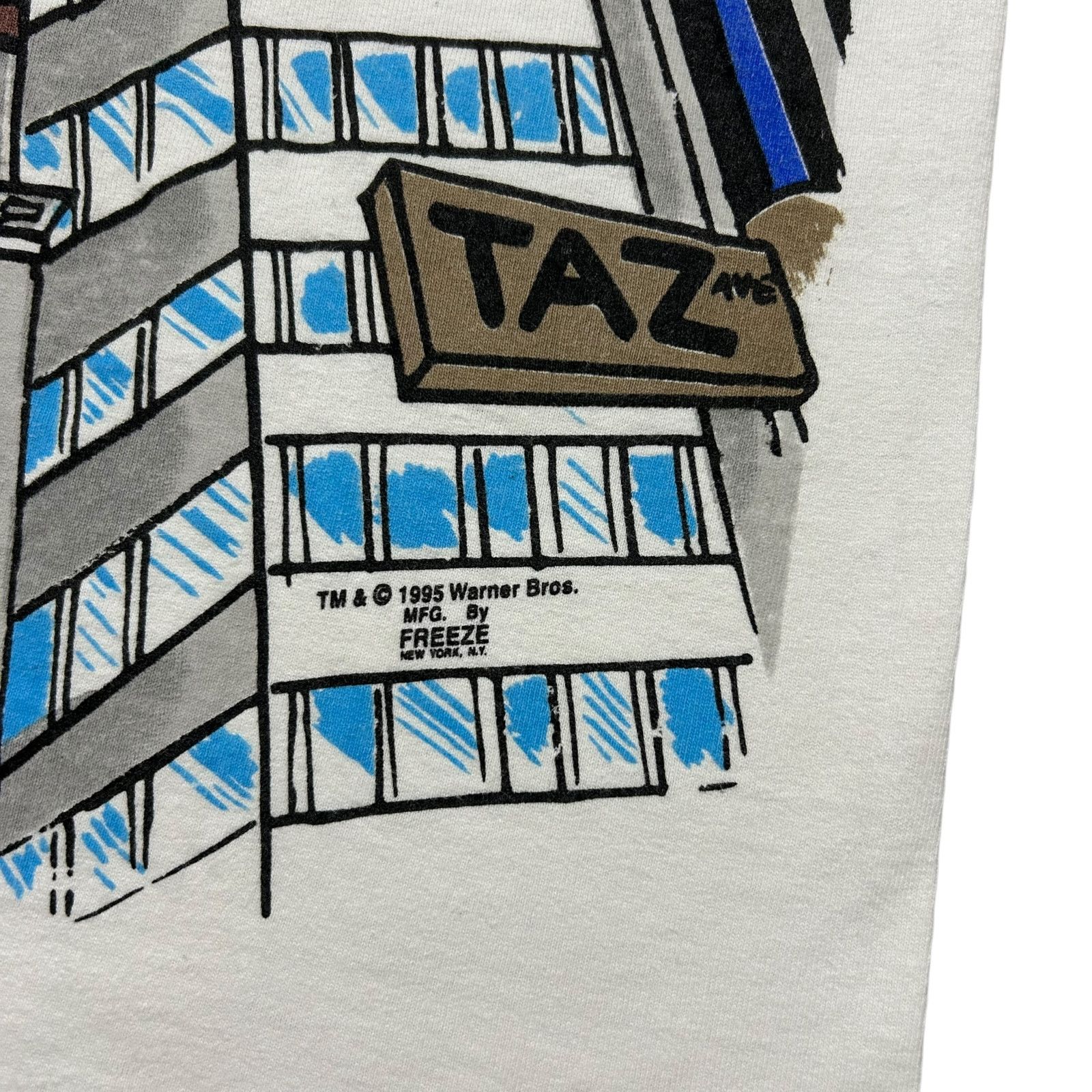 Vintage 90s TAZ WARNER BROS LOONEY TUNES FREEZE 1995 AOP T-SHIRT Size US M / EU 48-50 / 2 - 5 Thumbnail