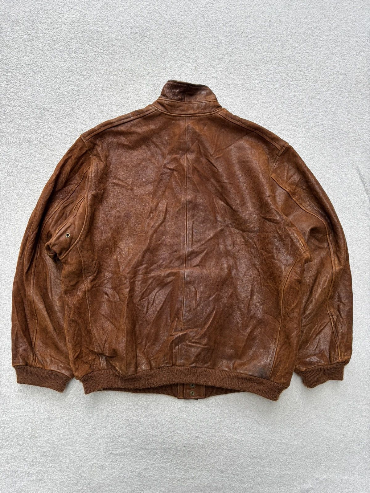 Golden Bear 1980s Golden Bear Cognac Bomber Leather Jacket Size US XL / EU 56 / 4 - 2 Thumbnail