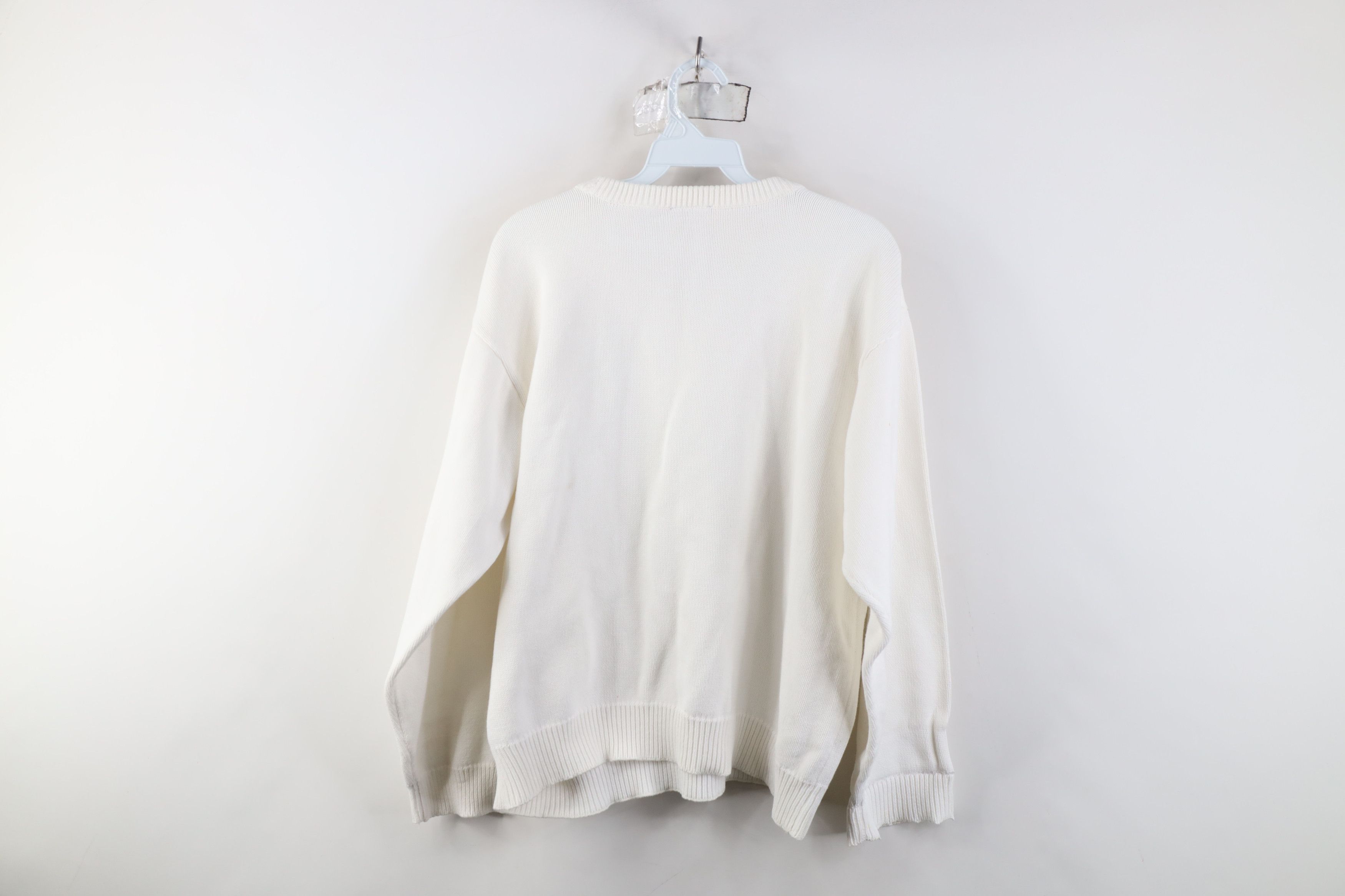 Vintage Vintage 90s Streetwear Cotton Knit Crewneck Sweater White Size XL / US 12-14 / IT 48-50 - 10 Thumbnail
