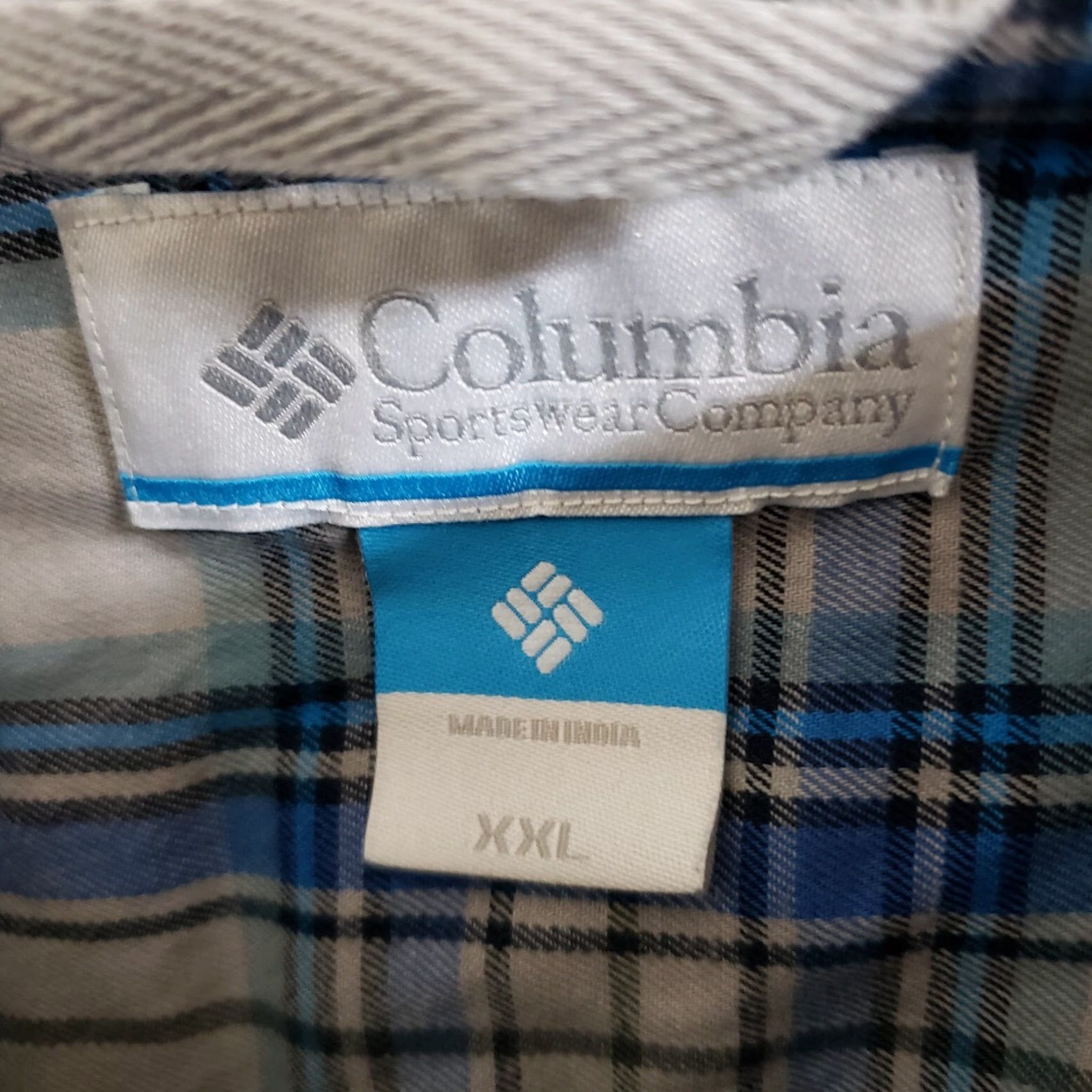 Vintage Columbia Button-Up Shirt 2XL Mens Plaid Long Sleeve Cotton Blend Gray Blue Size US XXL / EU 58 / 5 - 4 Thumbnail