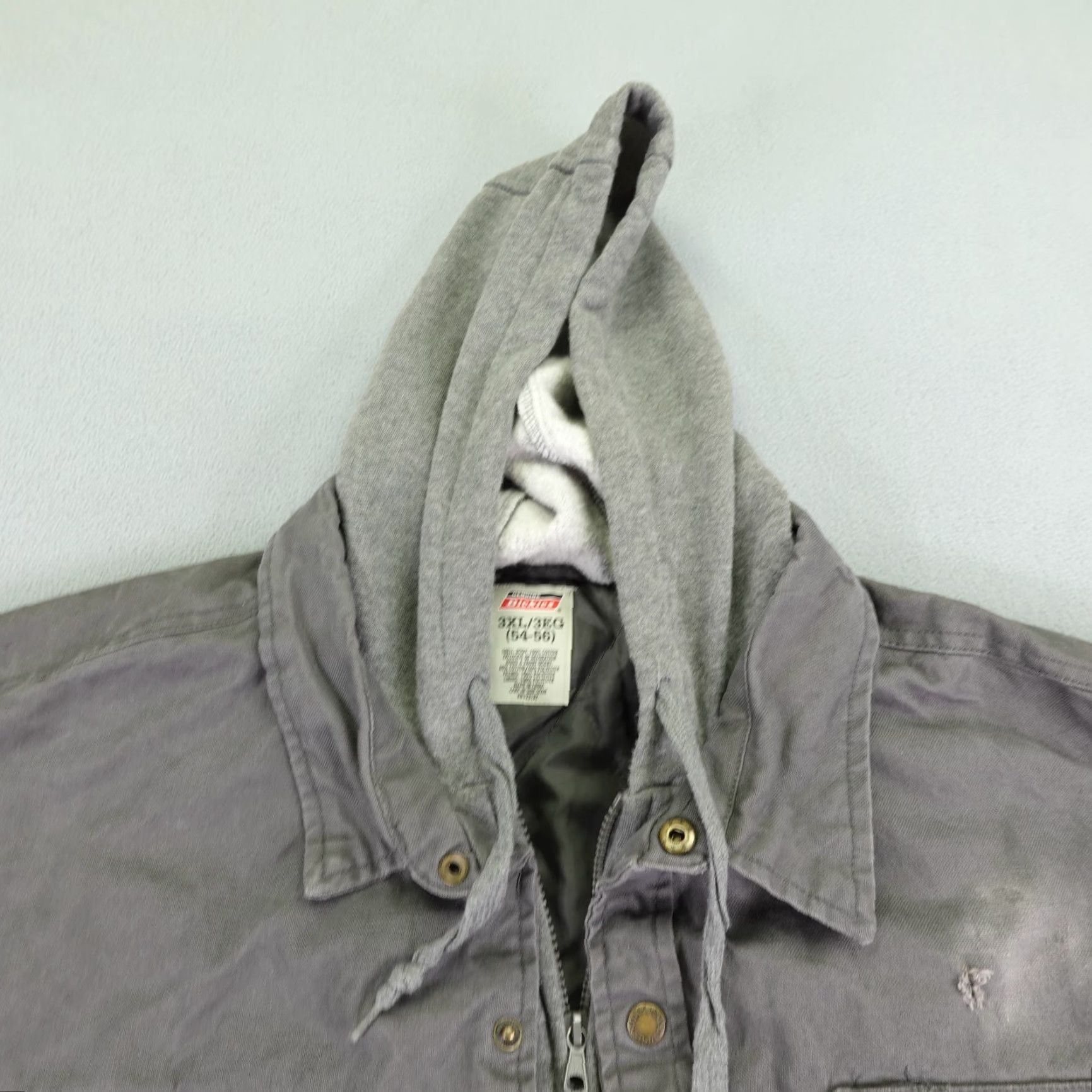 Dickies Dickies Jacket Mens 3XL Gray Quilt Lined Canvas Hooded Chore Field Barn Coat Size US XXL / EU 58 / 5 - 2 Thumbnail