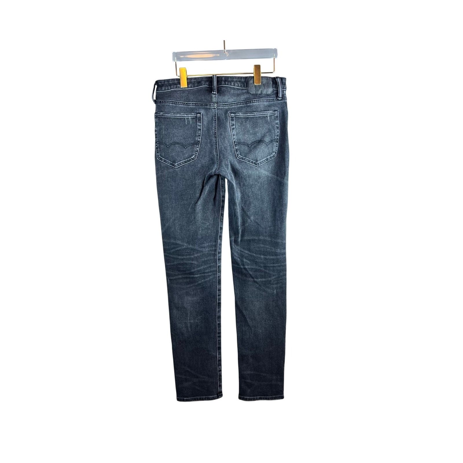 American Eagle Outfitters American Eagle Airflex 360 Distressed Black Jeans 32x34 Slim Size US 32 / EU 48 - 2 Thumbnail