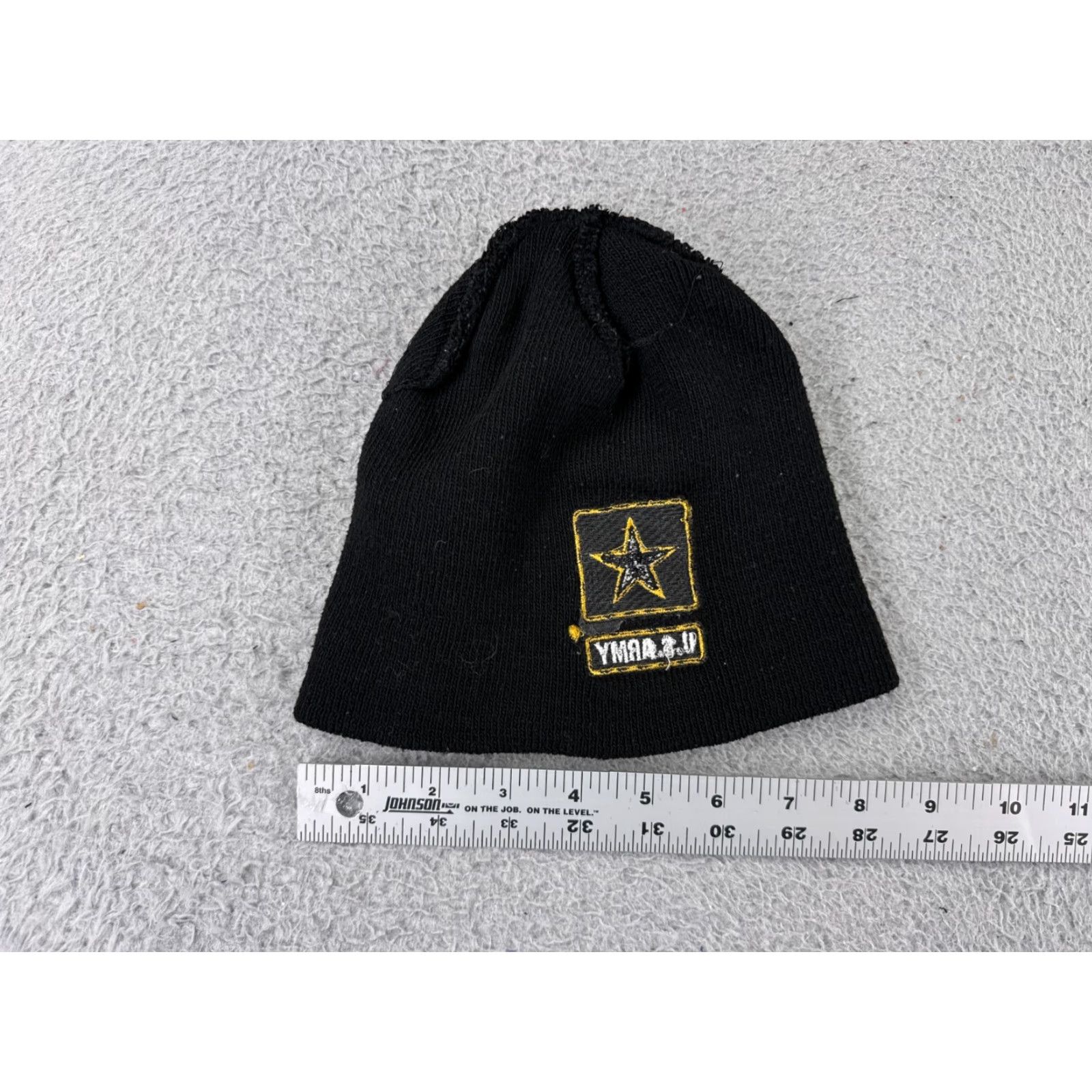 Vintage US Army Beanie Hat One Size Black Knit 100% Polyester Winter Skein Warm Adult Men Men’s? Size ONE SIZE - 4 Thumbnail