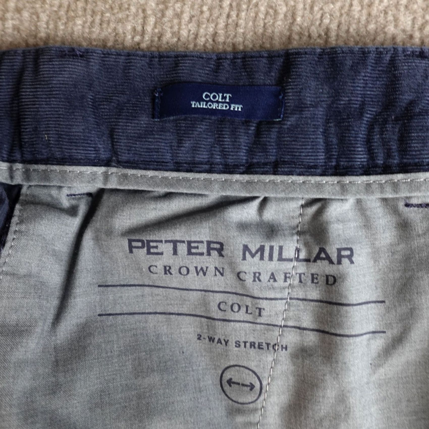 Peter Millar Peter Millar Pants 44 x 32 Blue Corduroy Flat Front Chino Regular Men Tailored Fit MF24XB73 Size US 44 / EU 60 - 2 Thumbnail
