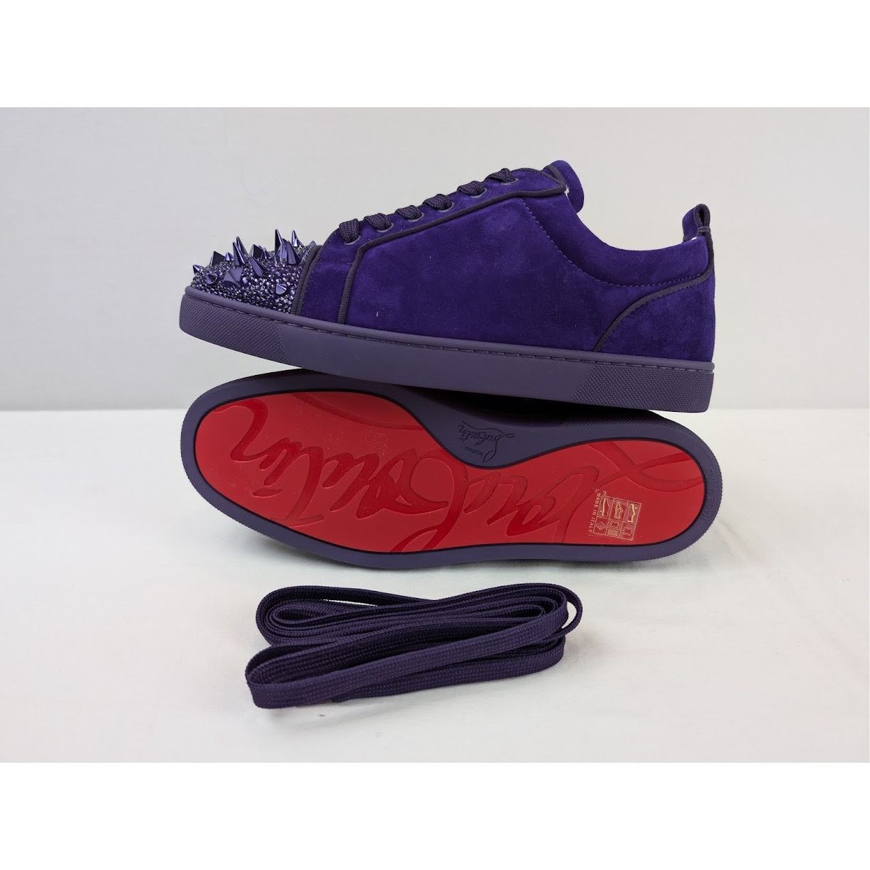Christian Louboutin o1rshd1 Junior Pik Strass Sneakers in Blue Size US 8 / EU 41 - 12 Thumbnail