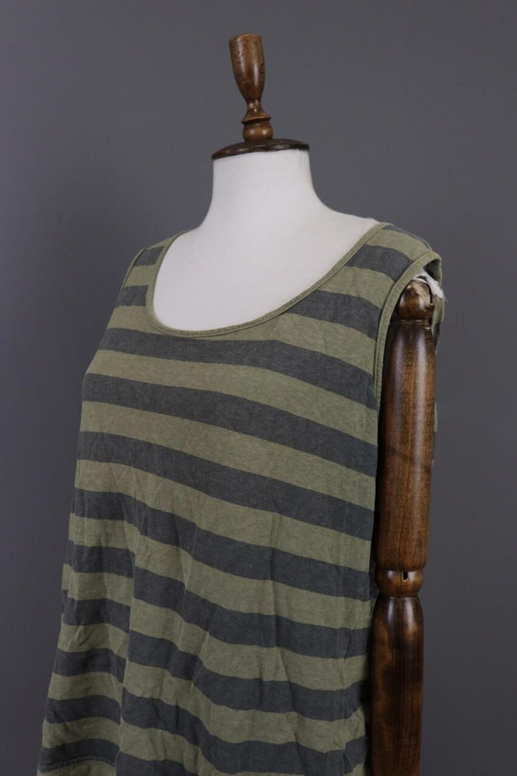 Oscar De La Renta Oska Brown Striped Sleevekess Blouse Shirt Size 3 / L Size M / US 6-8 / IT 42-44 - 9 Thumbnail