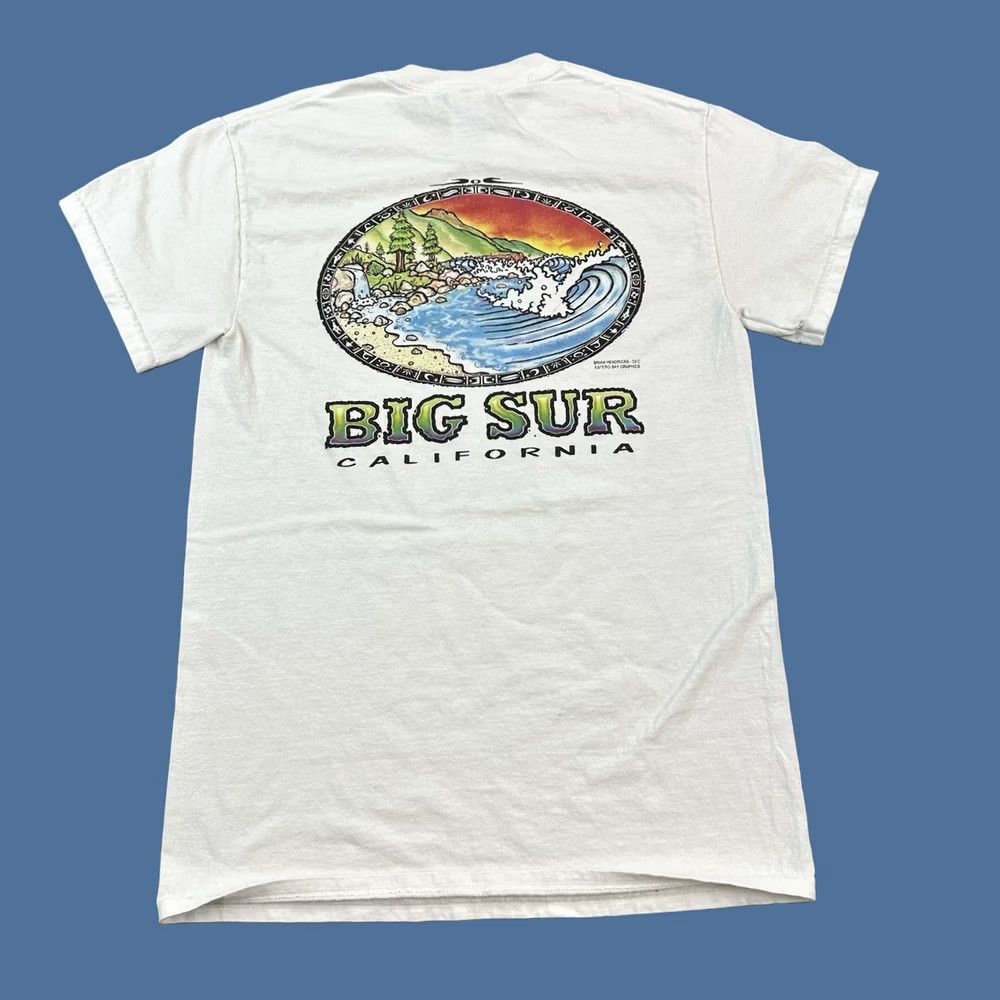 Gildan Vintage Big Sur California Shirt Mens Small White Graphic Beach Surf Tee Y2K Size US S / EU 44-46 / 1 - 1 Thumbnail