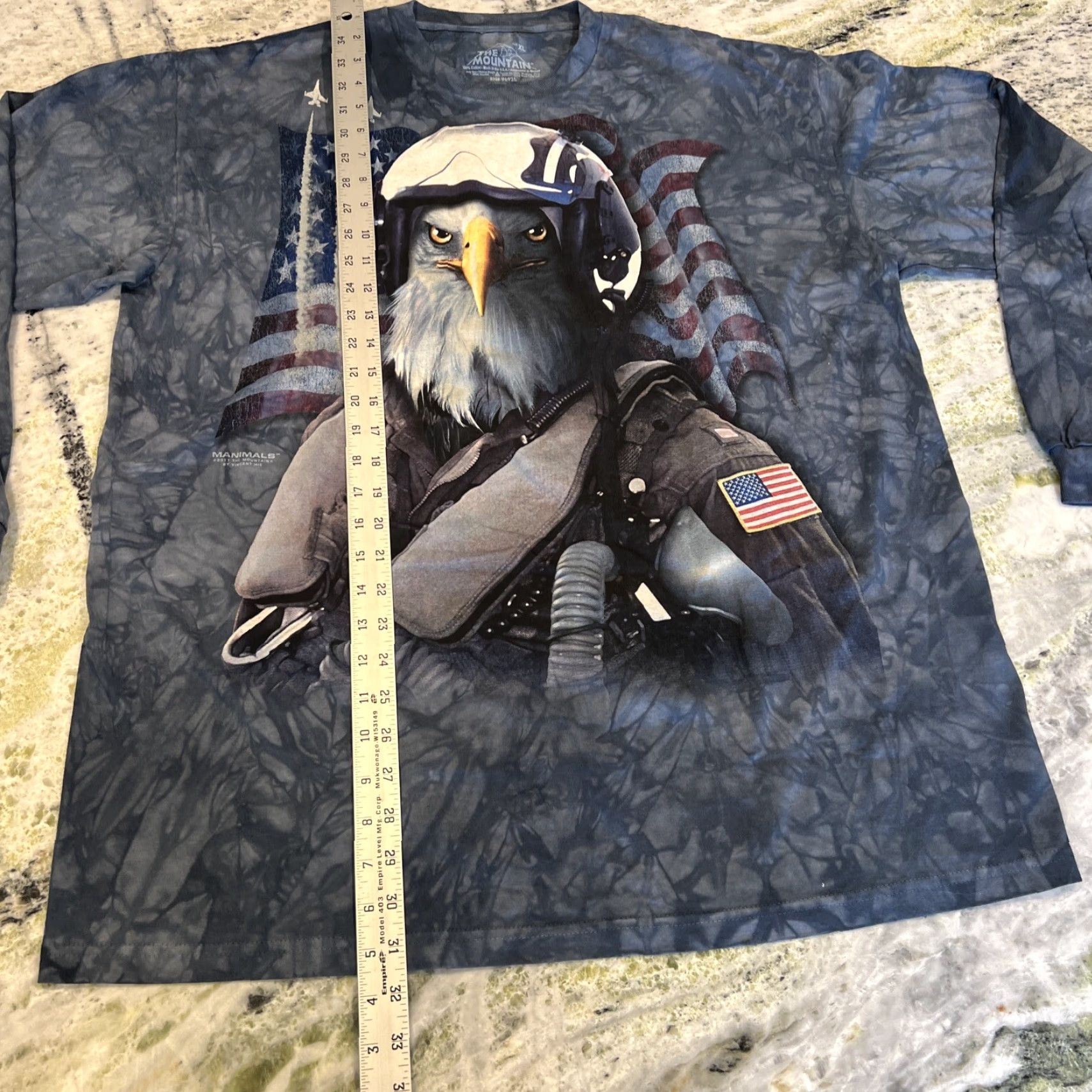 The Mountain The Mountain Manimals Eagle Pilot T-Shirt XL Long Sleeve Crew Neck Men Blue Graphic 2011 Vincent Hie Size US XL / EU 56 / 4 - 6 Thumbnail