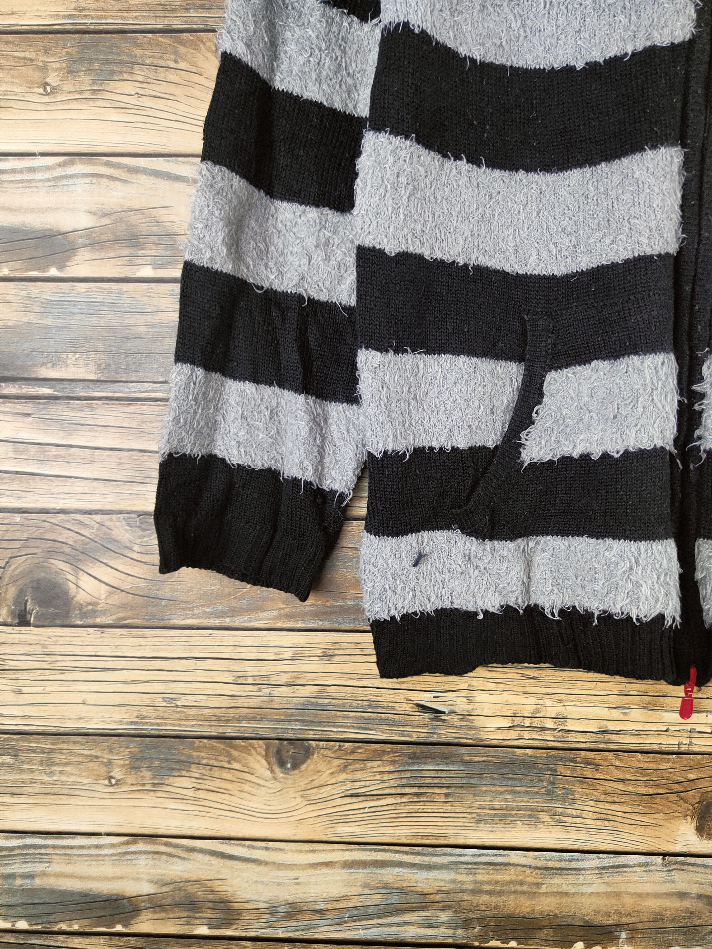 Japanese Brand DL F.D.G Black Gray Fur Mohair Hoodie Knitwear #46-522 Size M / US 6-8 / IT 42-44 - 4 Thumbnail
