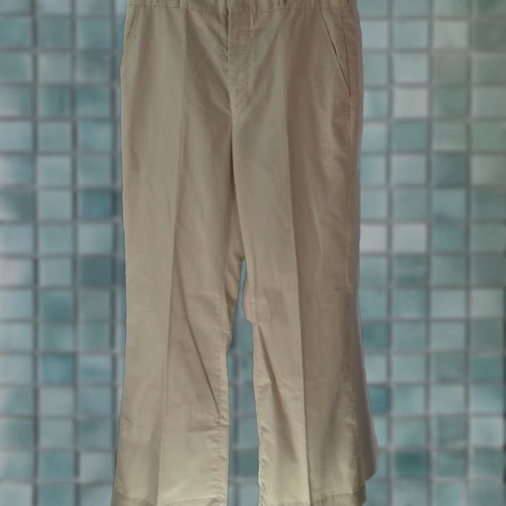 Vintage NB Mens Beige Dress Pants Flat Front Mid Rise 32X34 Regular Fit Straight Leg 34 Inseam Pants Mens NB Beige Solid Flat Front Dress Pants Size US 32 / EU 48 - 1 Thumbnail