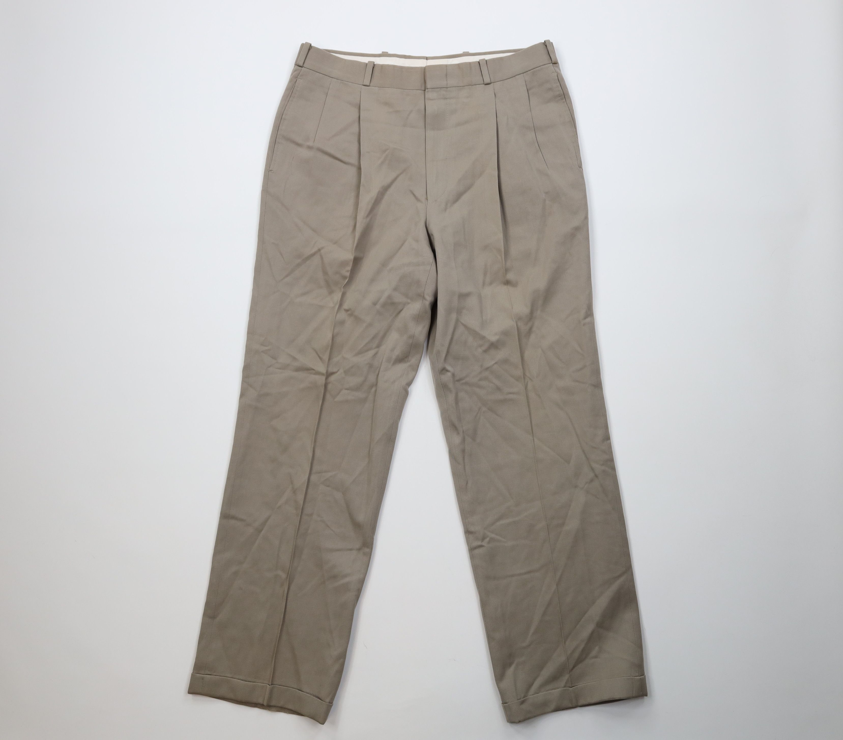 Vintage Vintage 70s Streetwear Rayon Gabardine Wide Leg Chino Pants Size US 34 / EU 50 - 1 Thumbnail