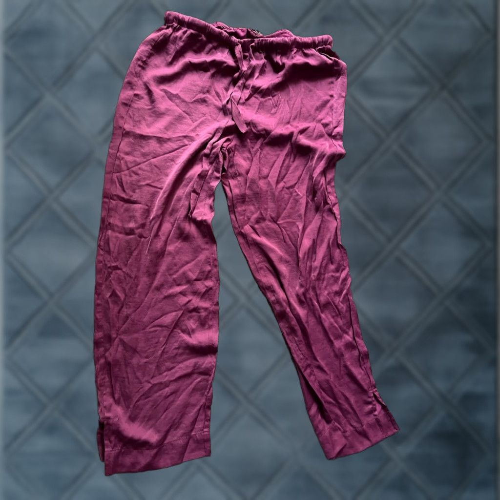 Loft LOFT LOFT Women’s Maroon Solid Polyester Viscose Lounge Pants Size Small Yoga Pants? No. Size 28" / US 6 / IT 42 - 1 Thumbnail