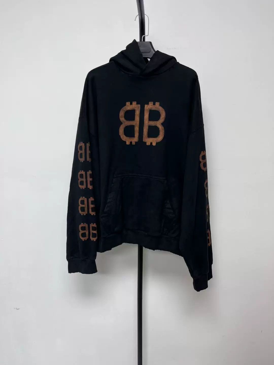 Balenciaga Balenciaga Black Hooded Sweatshirt with Logo Size US M / EU 48-50 / 2 - 1 Thumbnail
