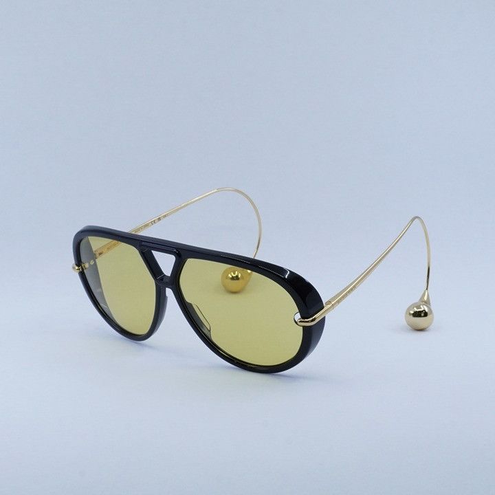 Bottega Veneta Bottega Veneta BV1273S 003 Sunglasses Black and Gold Size ONE SIZE - 2 Thumbnail