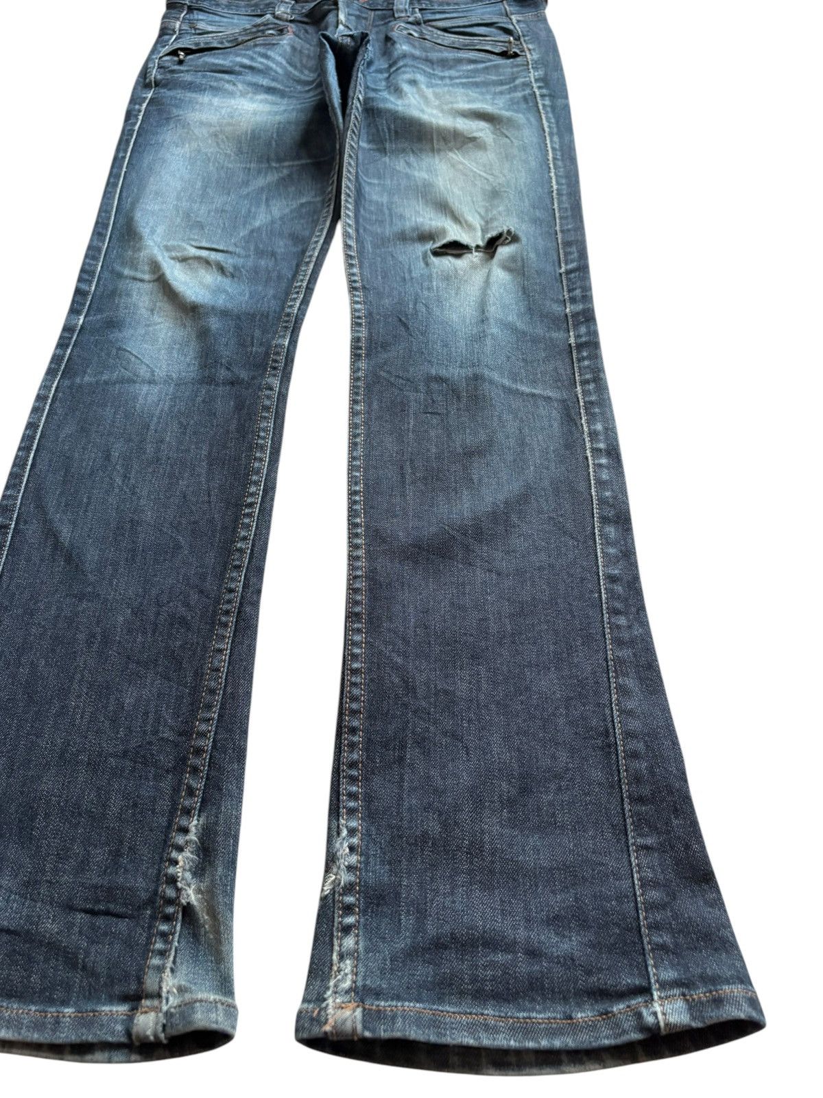 Designer × Japanese Brand Vintage Japanese Brand Distress Bootcut Flare Jeans Size US 32 / EU 48 - 7 Thumbnail