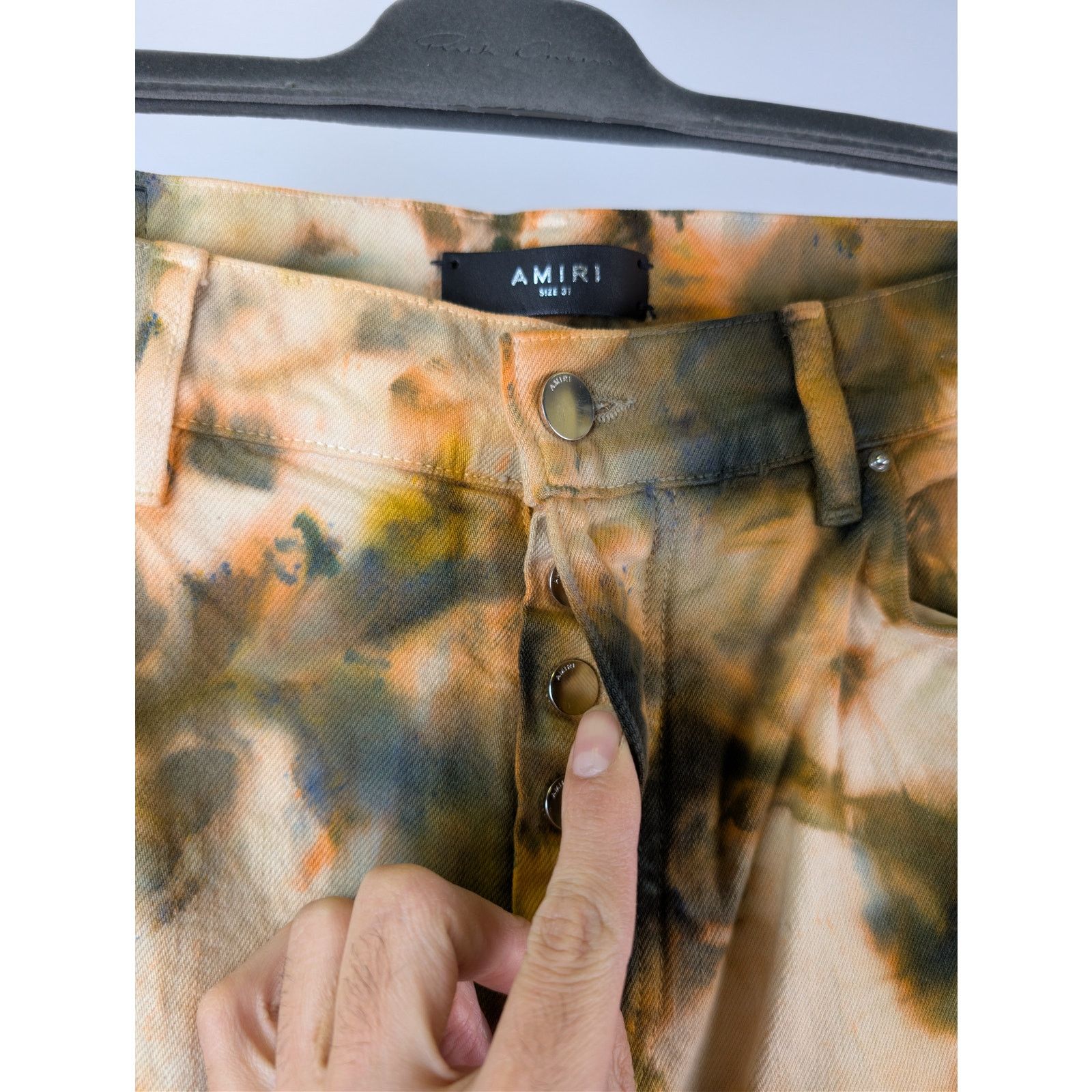 Amiri o1rshd1 Tie Dye Carpenter Pants in Khaki Size US 31 - 7 Thumbnail