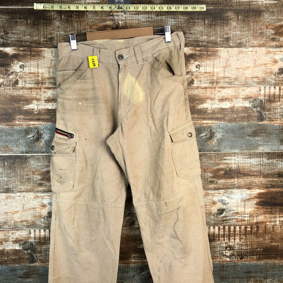 Japanese Brand DL Dogman stripe Brown Cargo Multipocket Pants #C629 Size US 29 - 2 Thumbnail