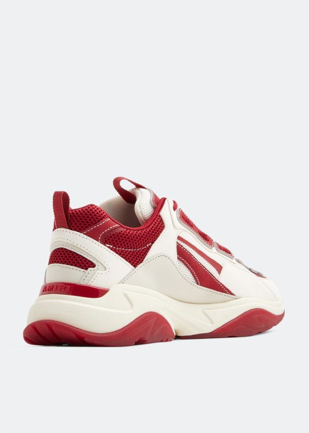 Amiri oc11z0225 Bone Runner Low-Top Sneakers in White/Red Size US 12 / EU 45 - 3 Thumbnail