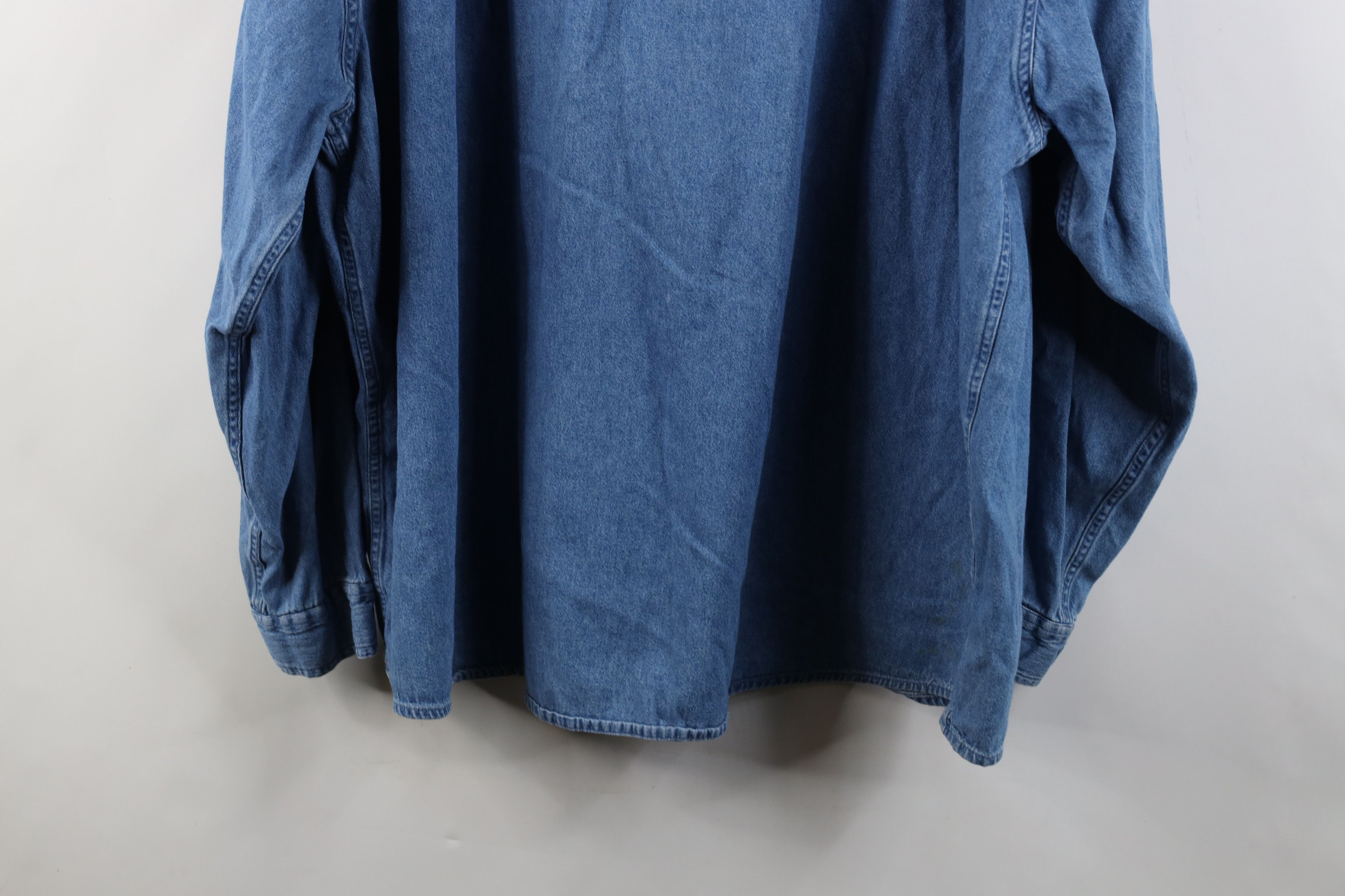 Vintage Vintage 90s Y2K Streetwear Denim Jean Collared Button Shirt Size US XXL / EU 58 / 5 - 14 Thumbnail