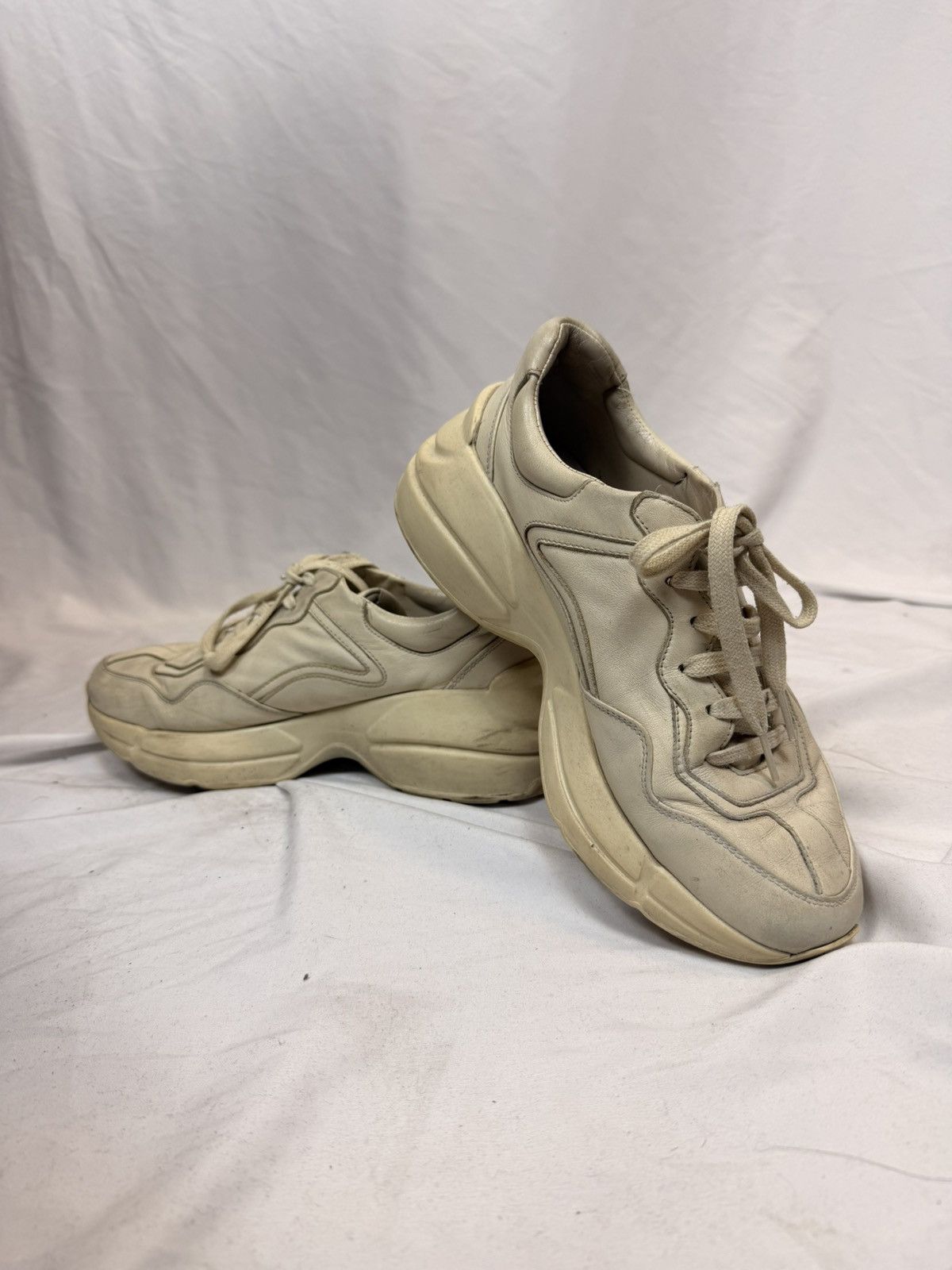 Gucci Gucci Rhyton Leather Sneakers Ivory Off-White Dad Shoes Size US 6.5 / IT 36.5 - 1 Thumbnail