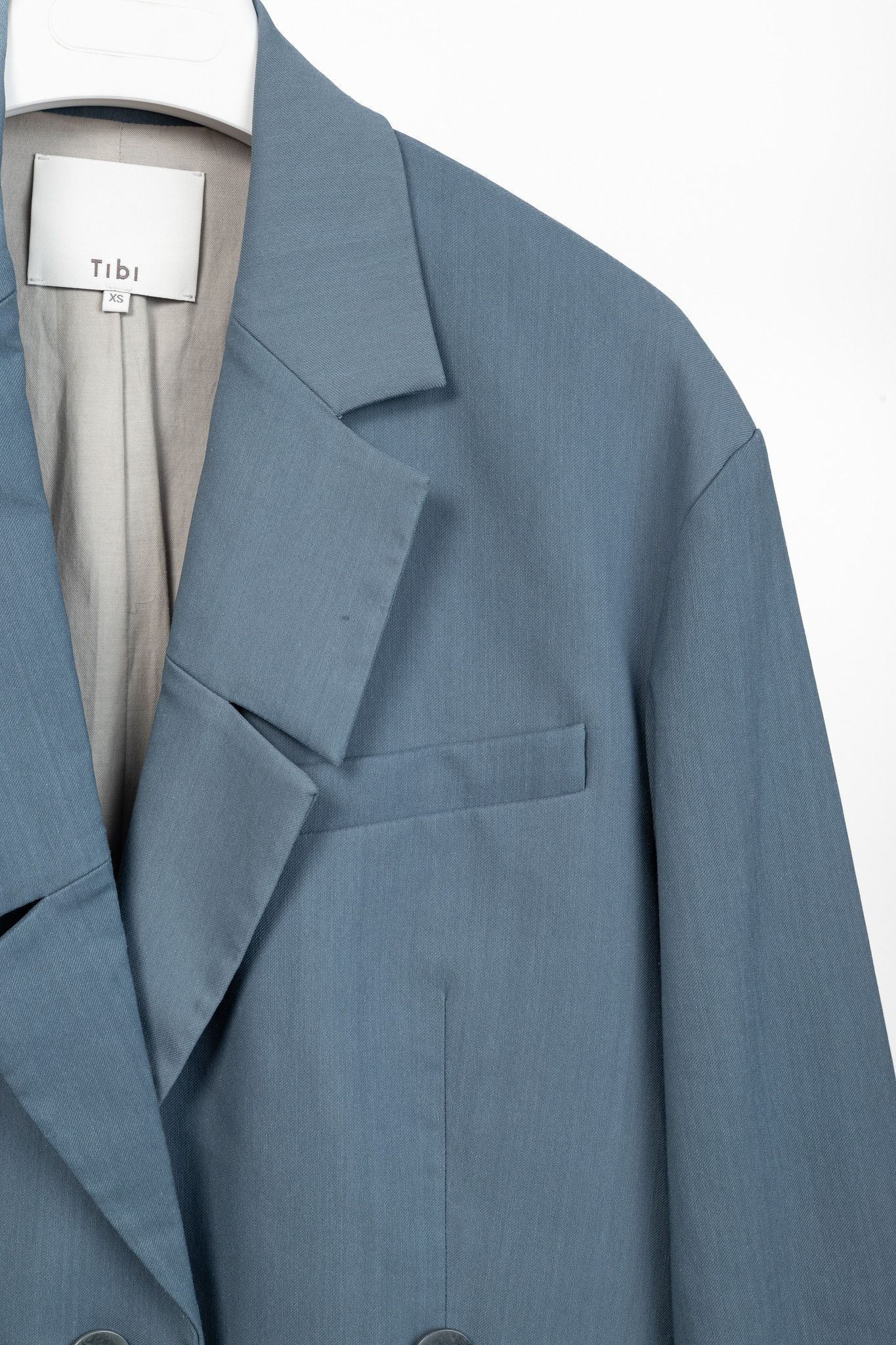 Tibi Tibi Liam Blue Grey Fluid Suiting Oversized Blazer Size XS / US 0-2 / IT 36-38 - 5 Thumbnail