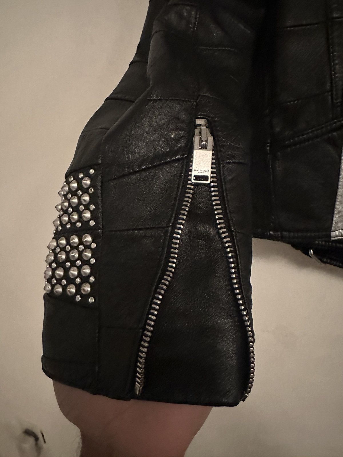 Saint Laurent Paris $9900 Saint Laurent Patchwork Rider Jacket Size US S / EU 44-46 / 1 - 7 Thumbnail