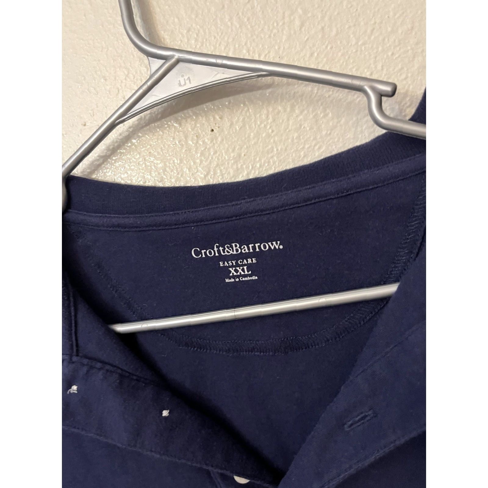Croft & Barrow Mens Croft & Barrow Easy Care Long Sleeve Polo Shirt XXL Navy Blue Shirt Mens Size US XXL / EU 58 / 5 - 2 Thumbnail