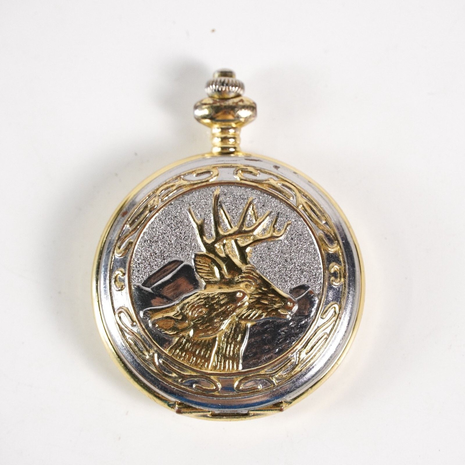 Allude Deer Pocket Quartz Watch Gold Silver Animal Elk Stag Case Size ONE SIZE - 1 Thumbnail