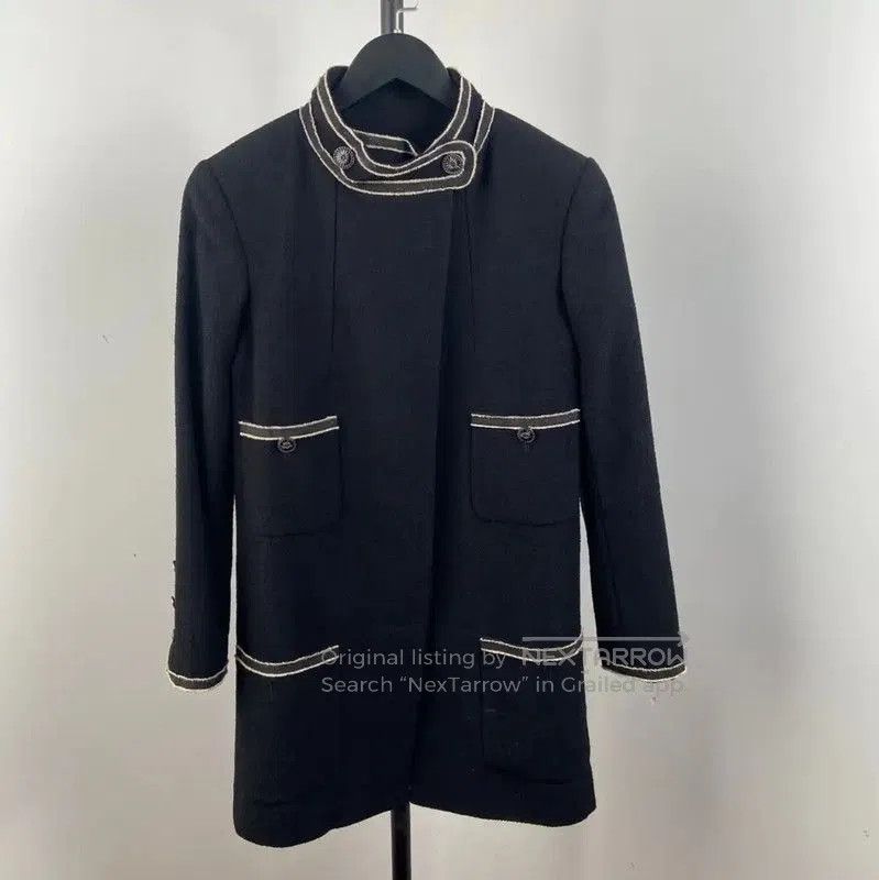 Chanel Chanel Black Cotton Mid-Length Coat for Women . Size XS / US 0-2 / IT 36-38 - 1 Thumbnail