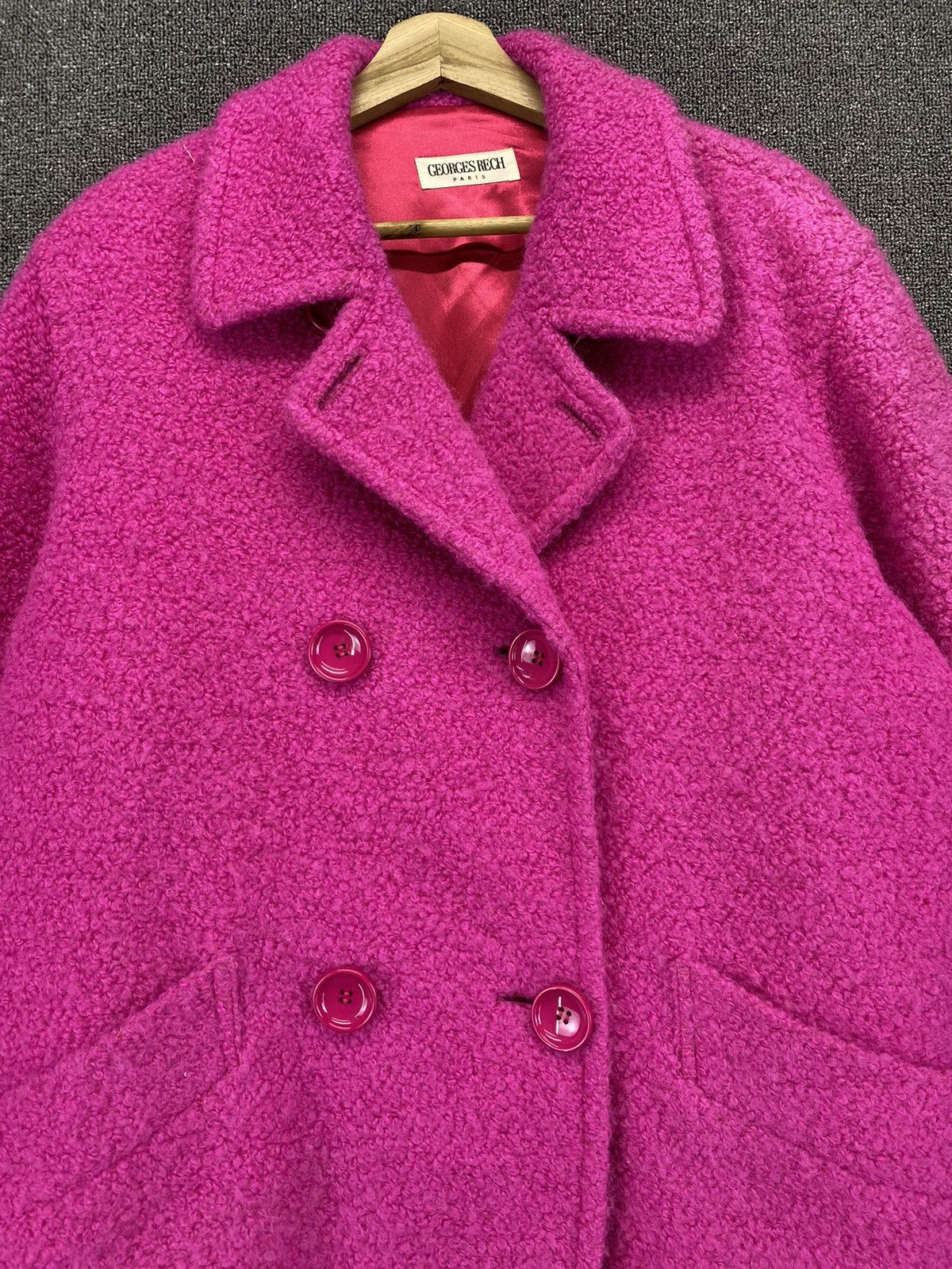 George Vintage George Rech Paris Wool Coat Jacket Size L / US 10 / IT 46 - 5 Thumbnail