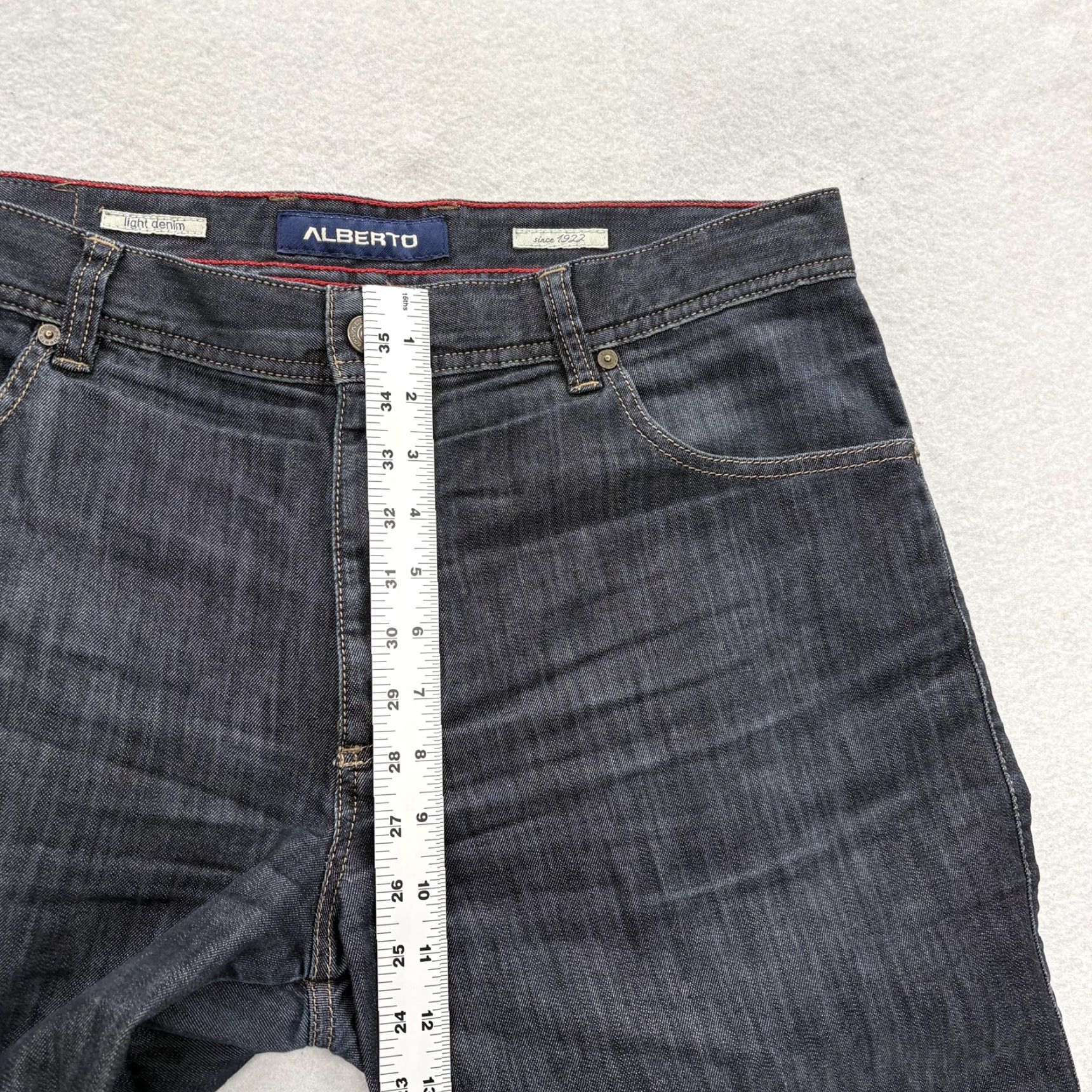 Vintage Alberto Stone Modern Fit Jeans Mens 36x32 Blue Dark Wash Regular Stretch Denim Jeans Wide Range Updated 90s Theme Mens Size US 36 / EU 52 - 7 Thumbnail