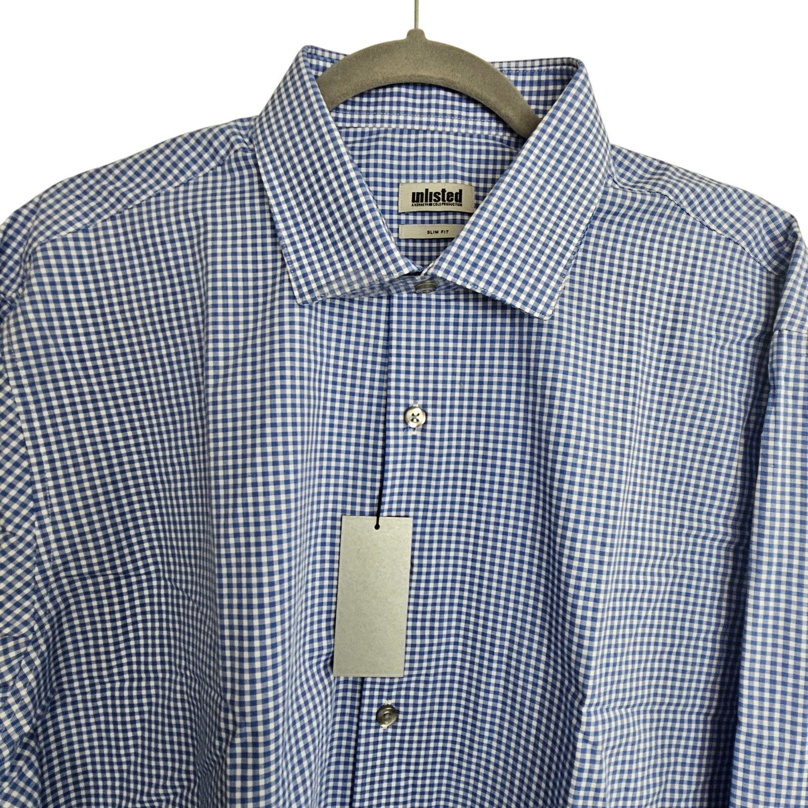 Kenneth Cole Unlisted Kenneth Cole Dress Shirt XL Gingham Slim Fit Career Size US XL / EU 56 / 4 - 2 Thumbnail