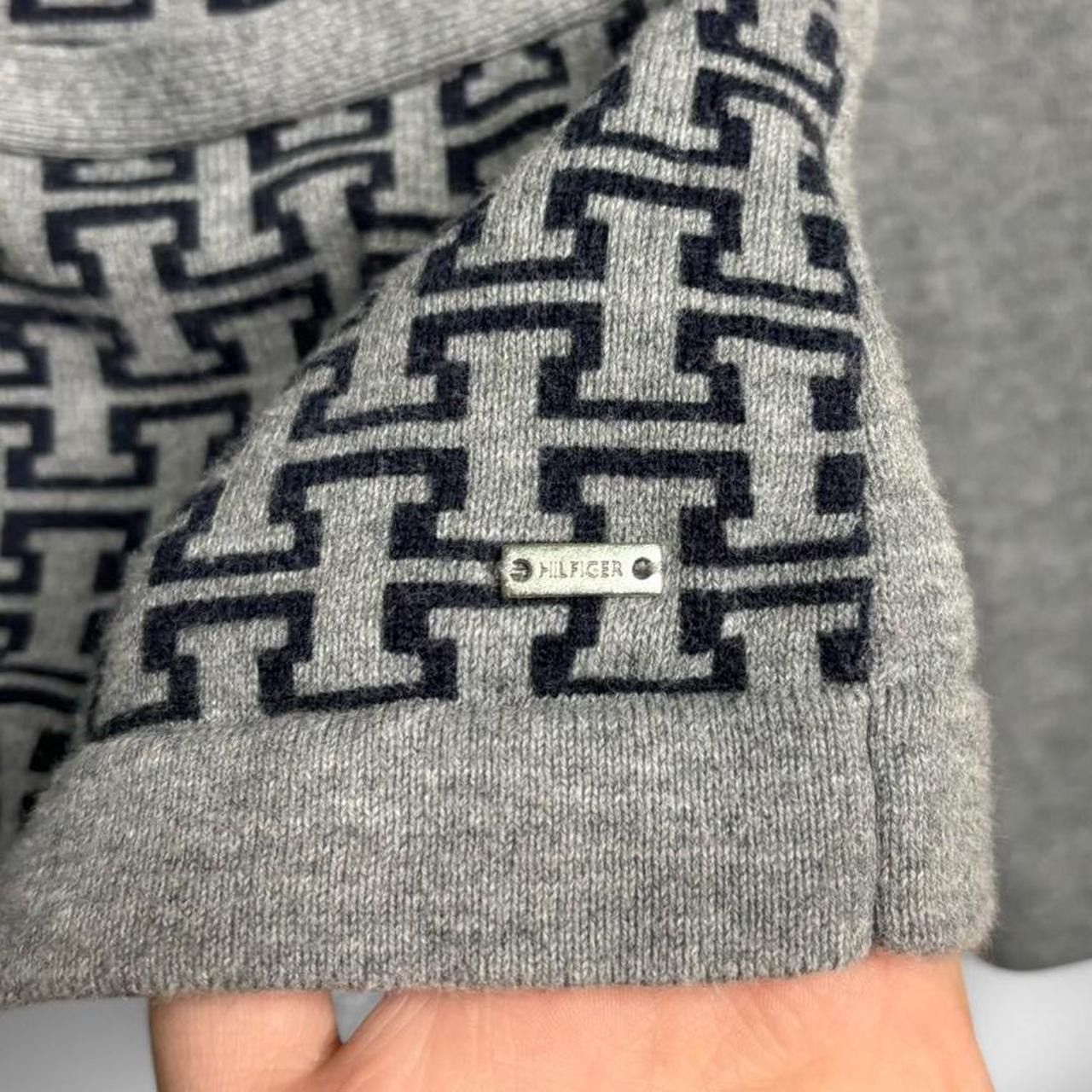 Tommy Hilfiger × Vintage Vintage Style Tommy Hilfiger Grey All Over Print Cardigan Size S / US 4 / IT 40 - 3 Thumbnail
