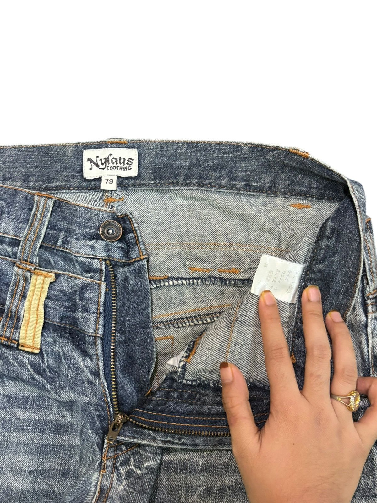 PPFM Vintage Japanese Brand Double Waist Distress Loose Jeans Size US 29 - 5 Thumbnail