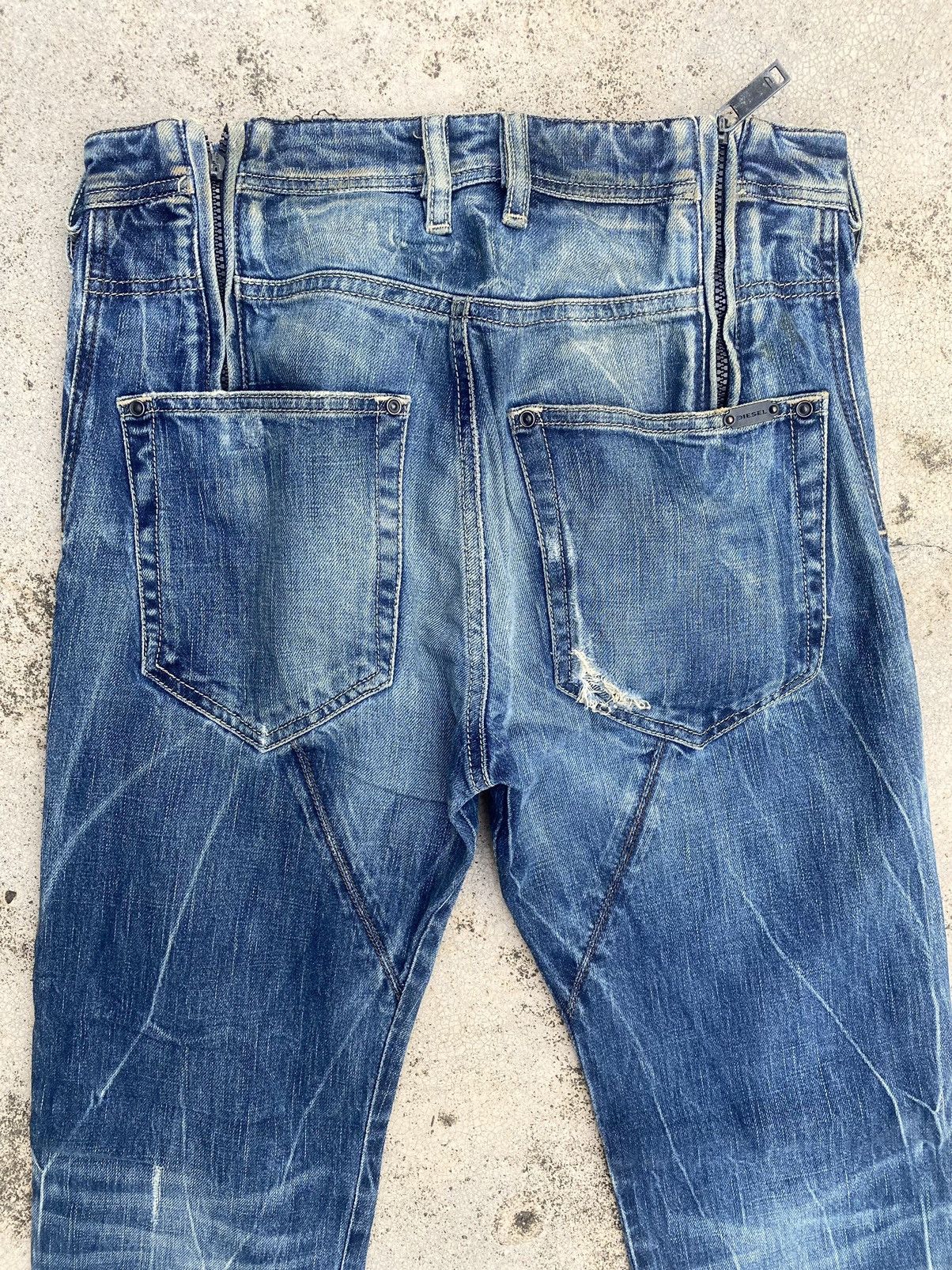 Designer × Diesel Diesel Distressed Claw Mark Faded Denim Jeans Size US 30 / EU 46 - 14 Thumbnail