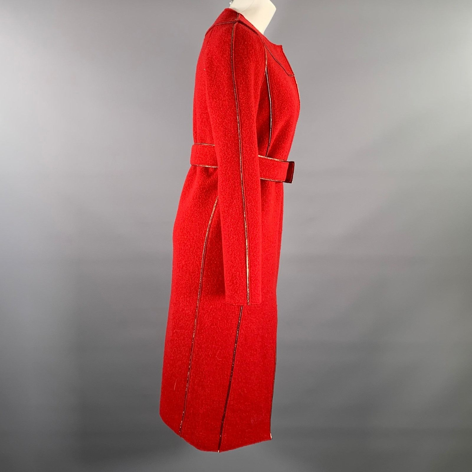 Ports 1961 PORTS 1961 Size 0 Burgundy Gold Wool Textured Collarless Size XS / US 0-2 / IT 36-38 - 3 Thumbnail