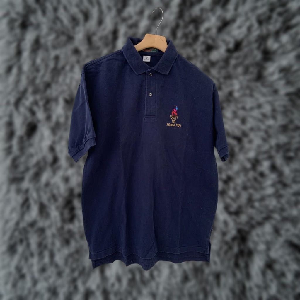 Hanes VINTAGE Hanes Atlanta 1996 Olympics Polo Shirt Men XL Navy Blue 90s Embroidered Olympic Logo Polo Shirt Mens XLarge 1990s Size US XL / EU 56 / 4 - 1 Thumbnail