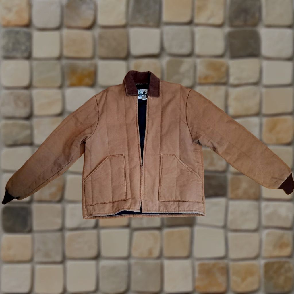 Vintage Vintage Canvas Field Jacket Corduroy Collar Full Zip XL Highland Mills USA - Solid Brown Size US XL / EU 56 / 4 - 1 Thumbnail