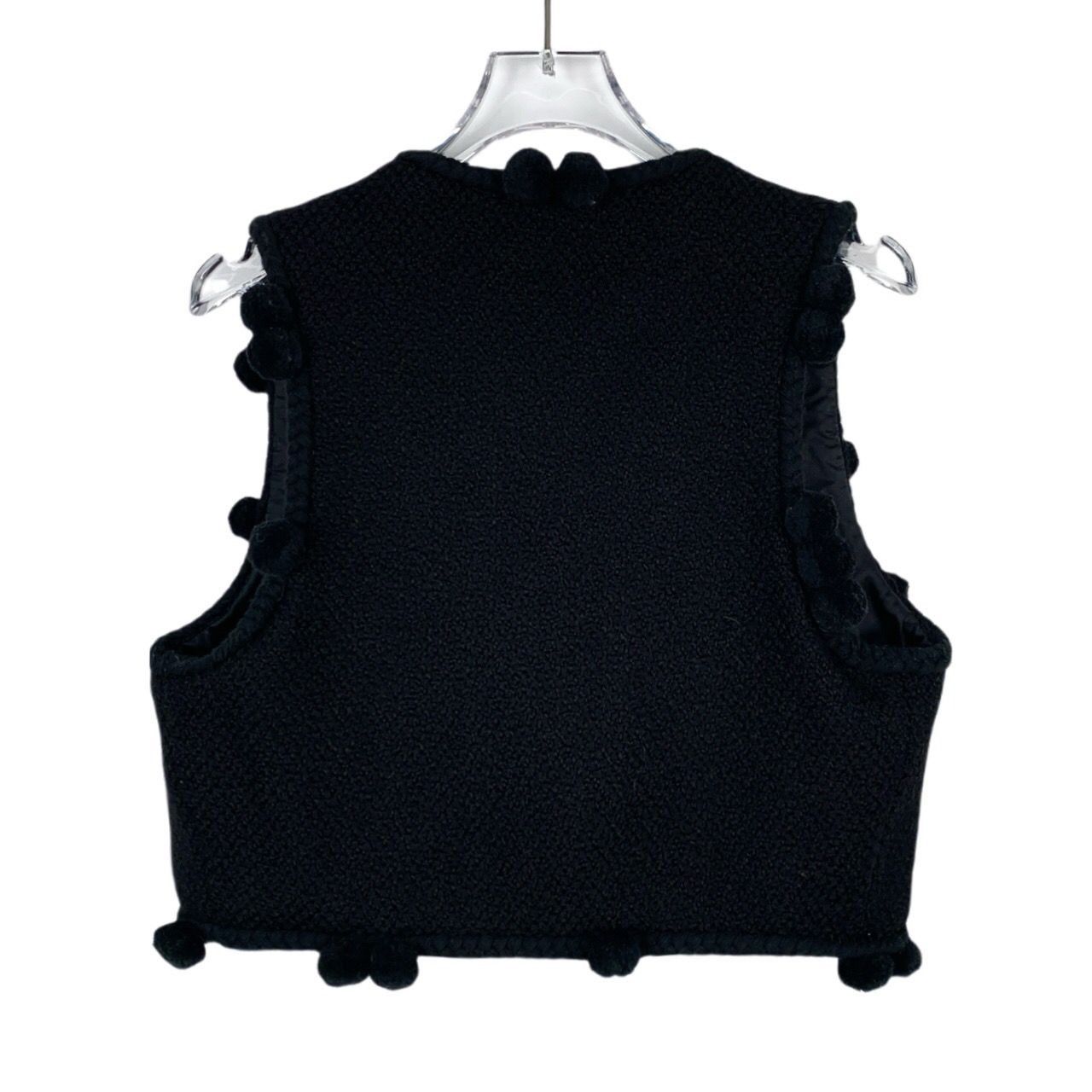 Celine Celine Black Woven Pom-Pom Tweed Vest (Size 38) Size XS / US 0-2 / IT 36-38 - 6 Thumbnail