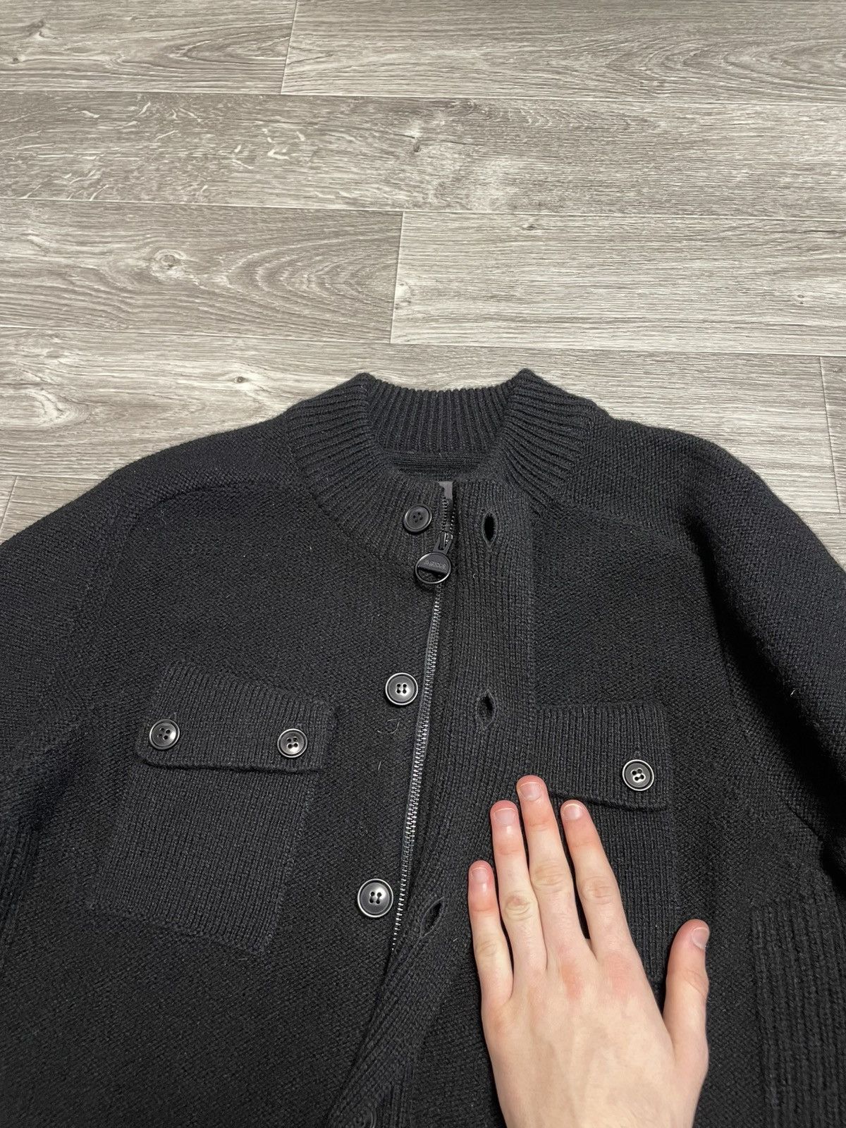Barbour Vintage Barbour Black Wool Half Zip Button-Up Sweater Size US M / EU 48-50 / 2 - 7 Thumbnail