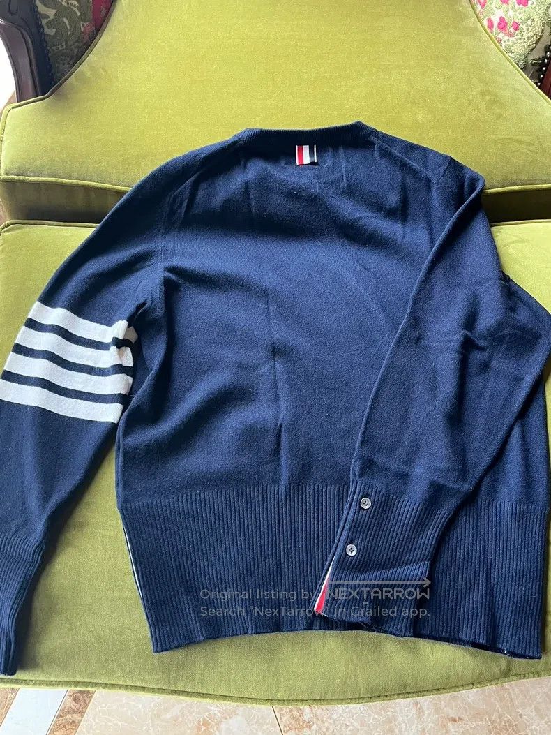 Thom Browne Thom Browne Blue four baron cashmere sweater Size US XL / EU 56 / 4 - 2 Thumbnail