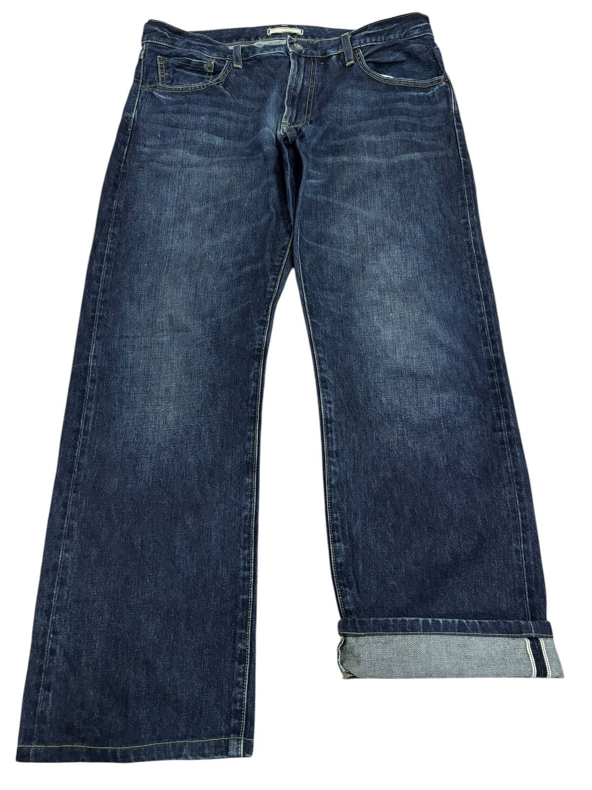 Japanese Brand × Kaihara Denim × Self Edge Vintage Kaihara Uniqlo Selvedge Blue Indigo Jeans Size US 36 / EU 52 - 1 Thumbnail