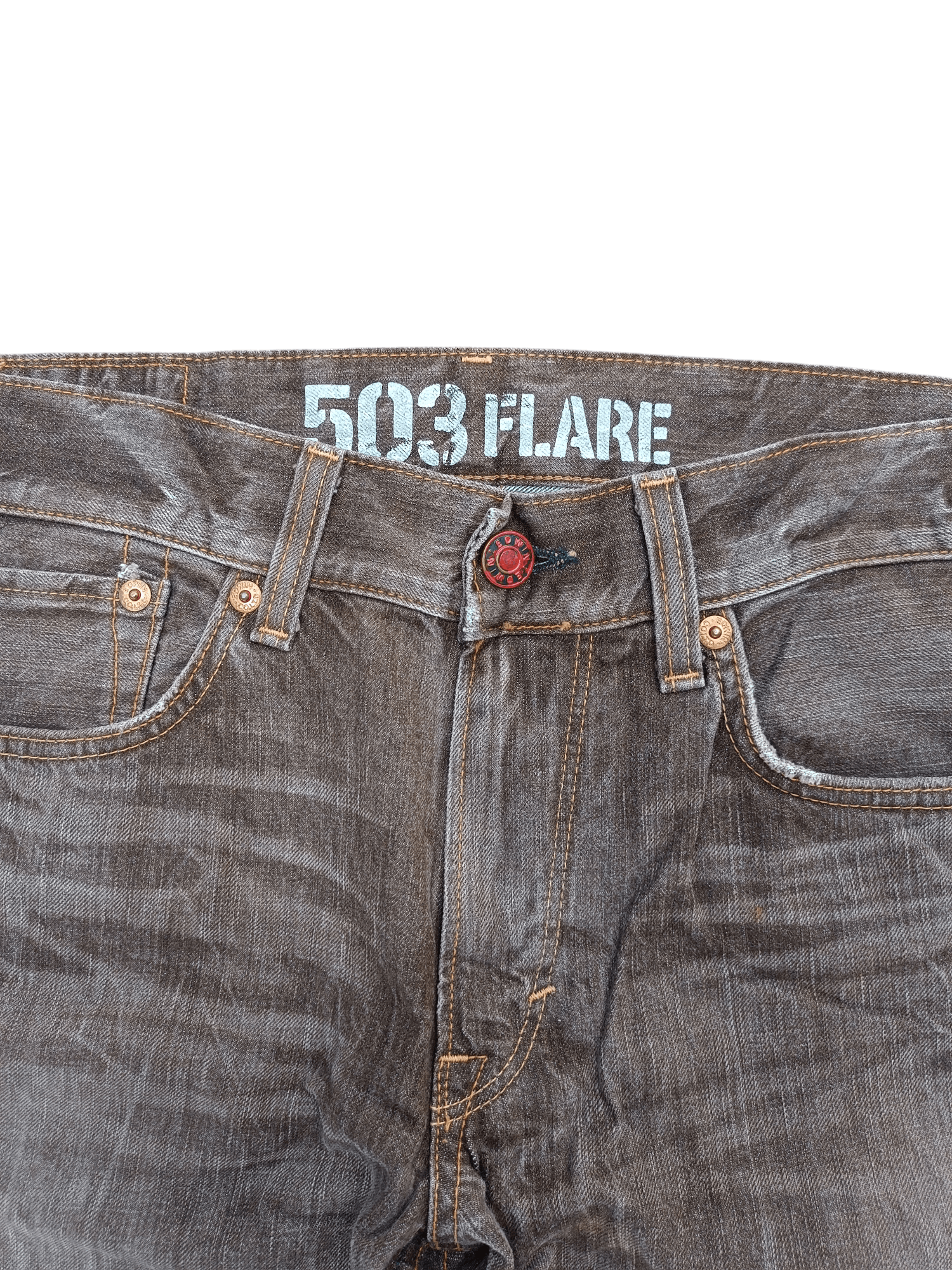Japanese Brand FLARED 90s Edwin 503 Flare BlueTrip Whiskers Faded Jeans Size US 35 - 6 Thumbnail