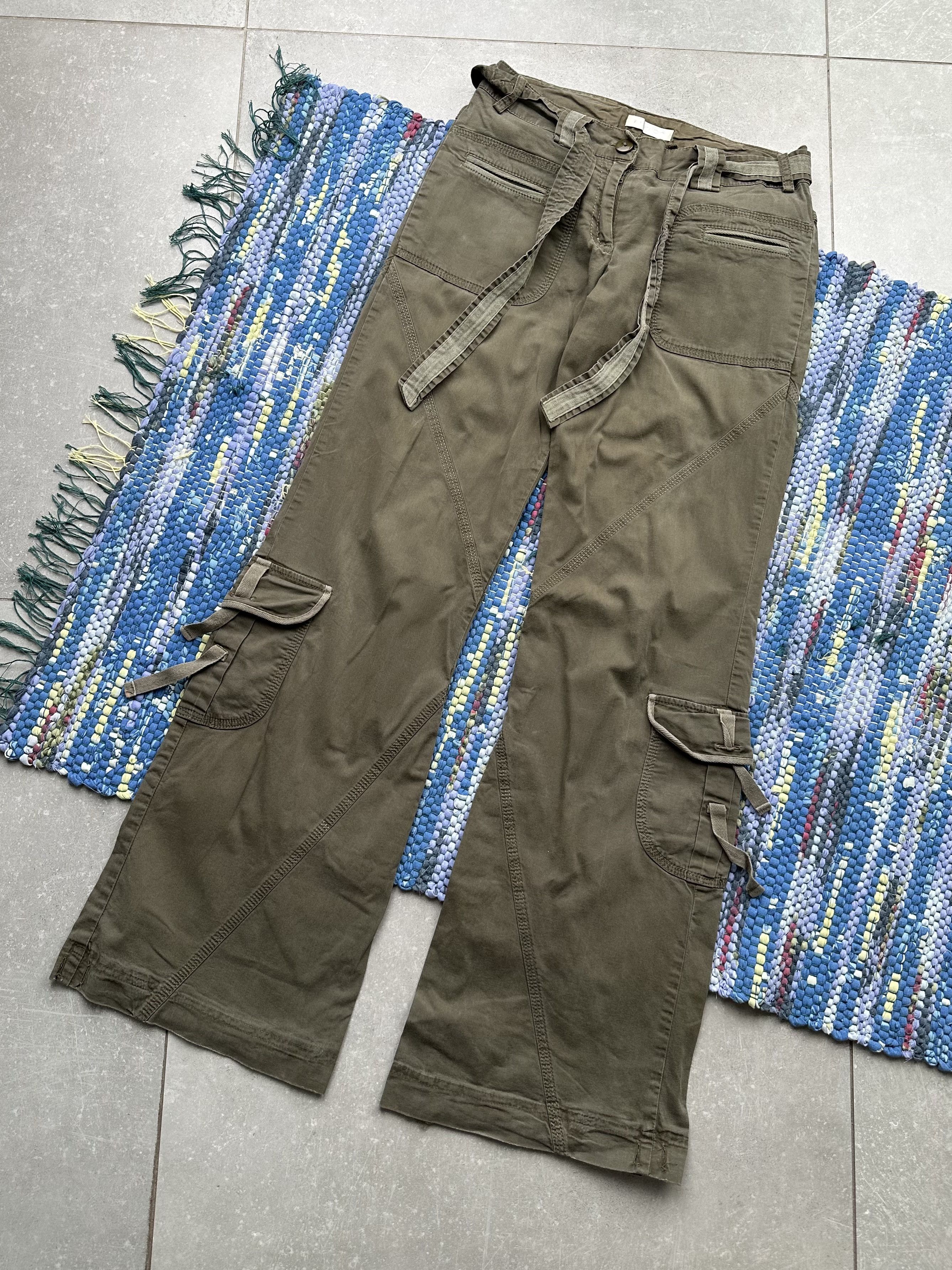 image of Avant Garde x Vintage Cargo Flare Pants in Green, Women's (Size 26)