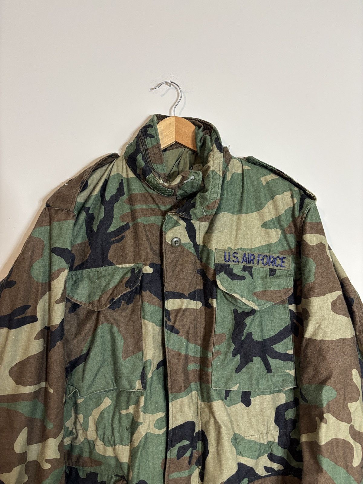 Vintage Vtg US Air Force Cold Weather Field Coat Woodland Camo M-65 Size US M / EU 48-50 / 2 - 2 Thumbnail