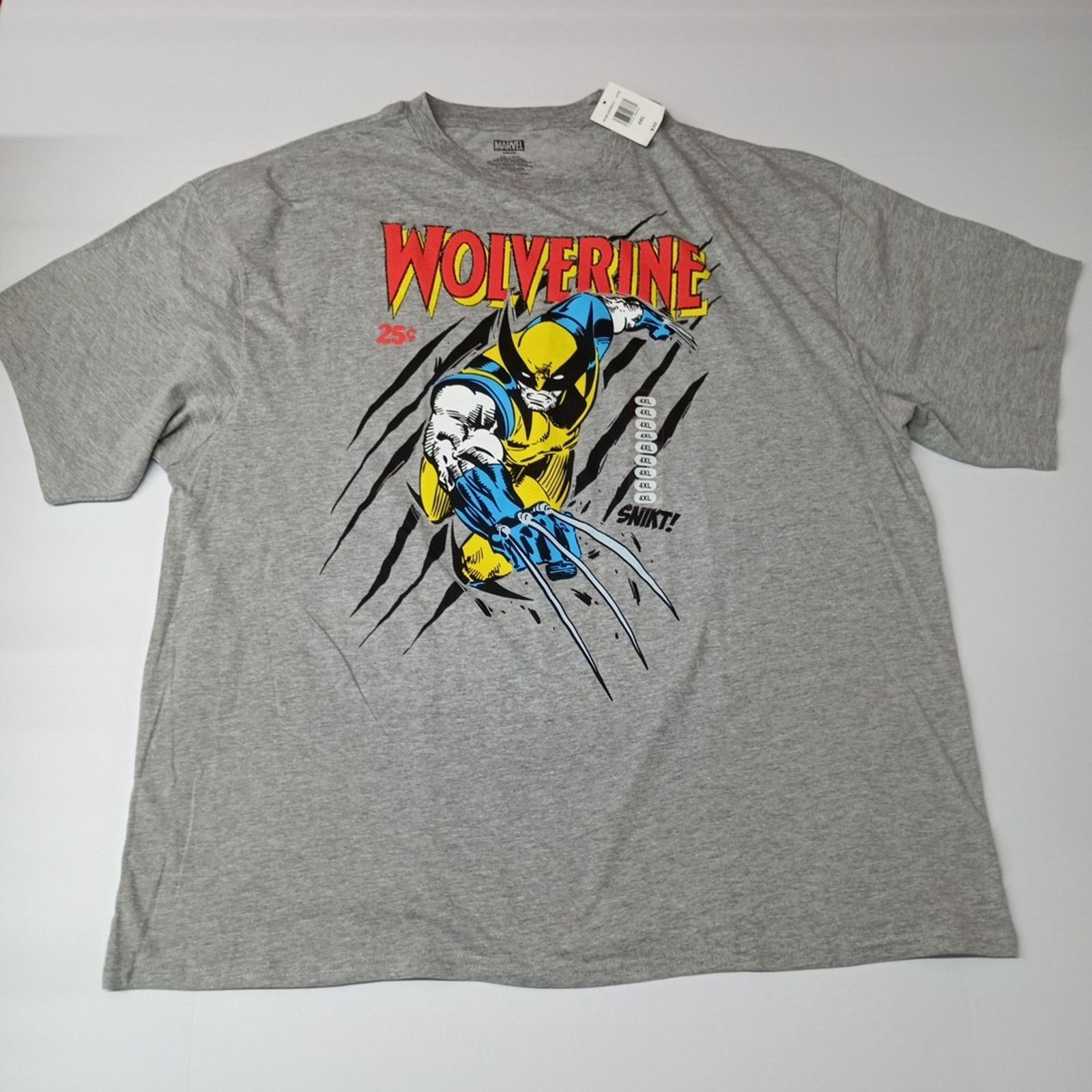 Marvel Comics Wolverine Men's T-Shirt Size 4XL Gray Short Sleeve NEW Size US XXL / EU 58 / 5 - 1 Thumbnail