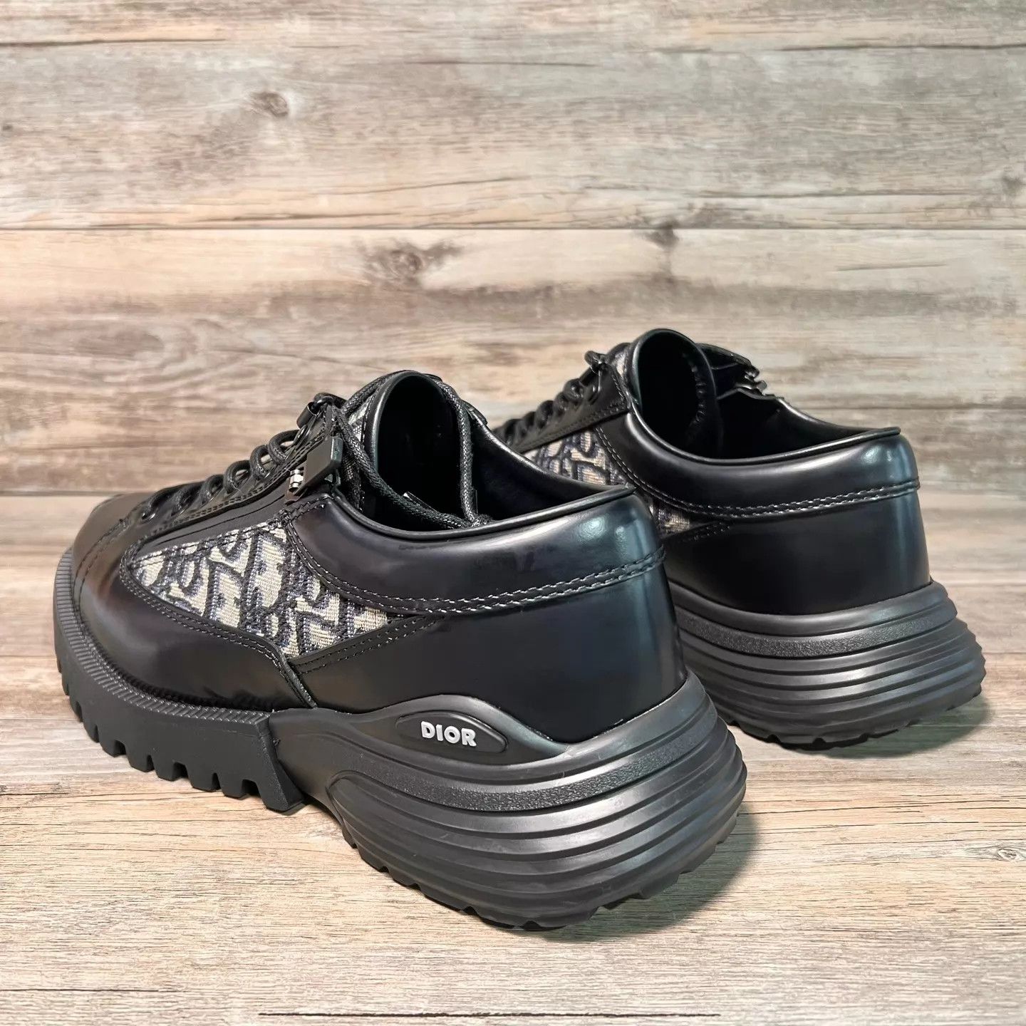 Dior DIOR Combat Black Printed Paneled Leather Shoes EU38 97new Size US 7.5 / IT 37.5 - 4 Thumbnail