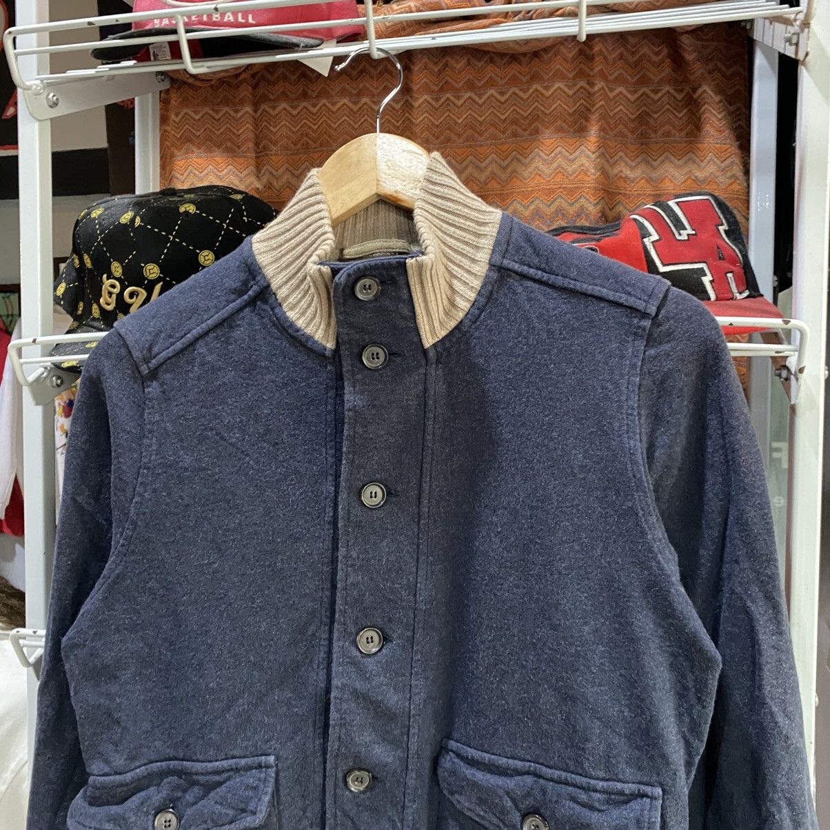 Eleventy Eleventy navy blue casual wool & cotton Jacket Size US S / EU 44-46 / 1 - 4 Thumbnail